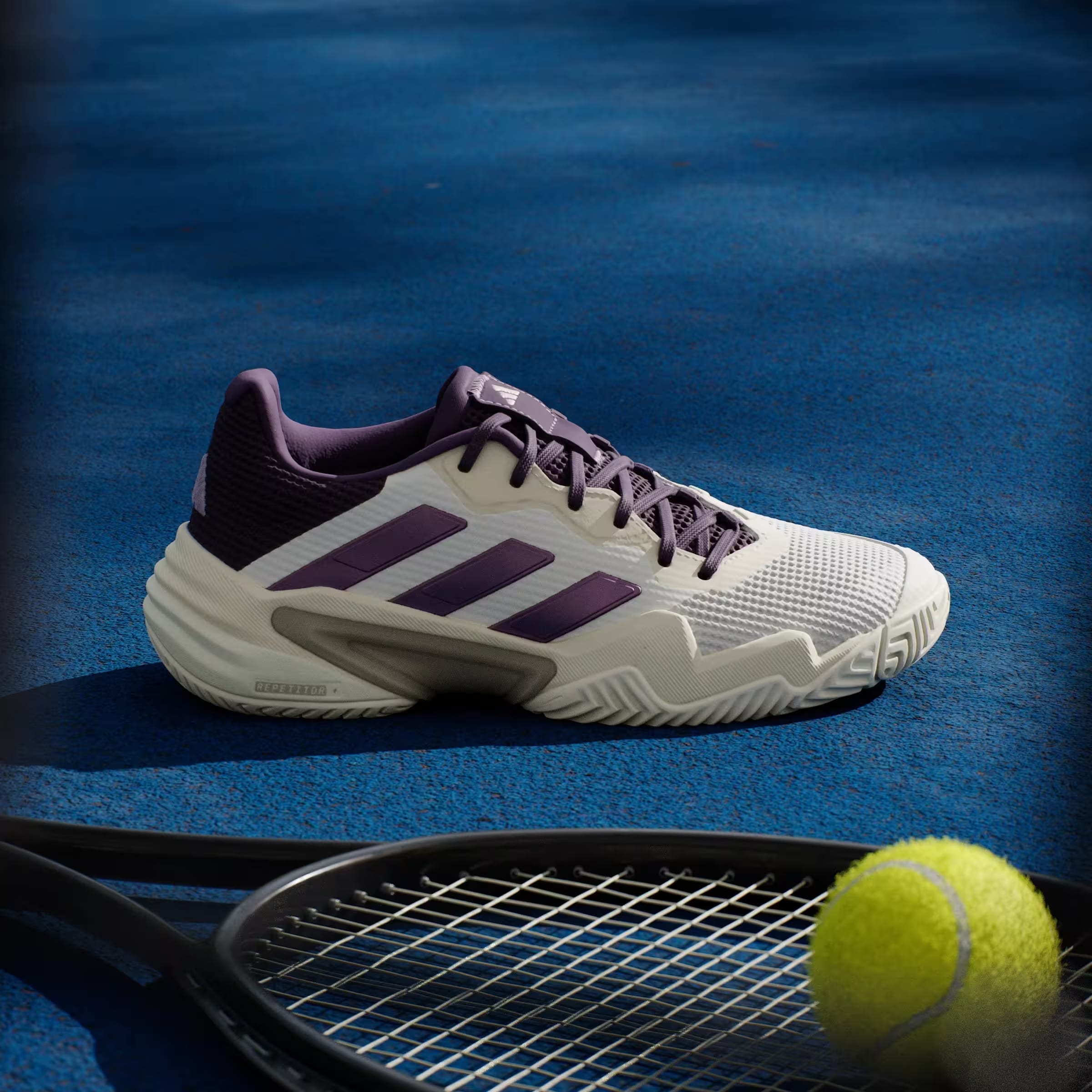 adidas Barricade 13 Core White Powder Plum Aurora Plum (Women's)