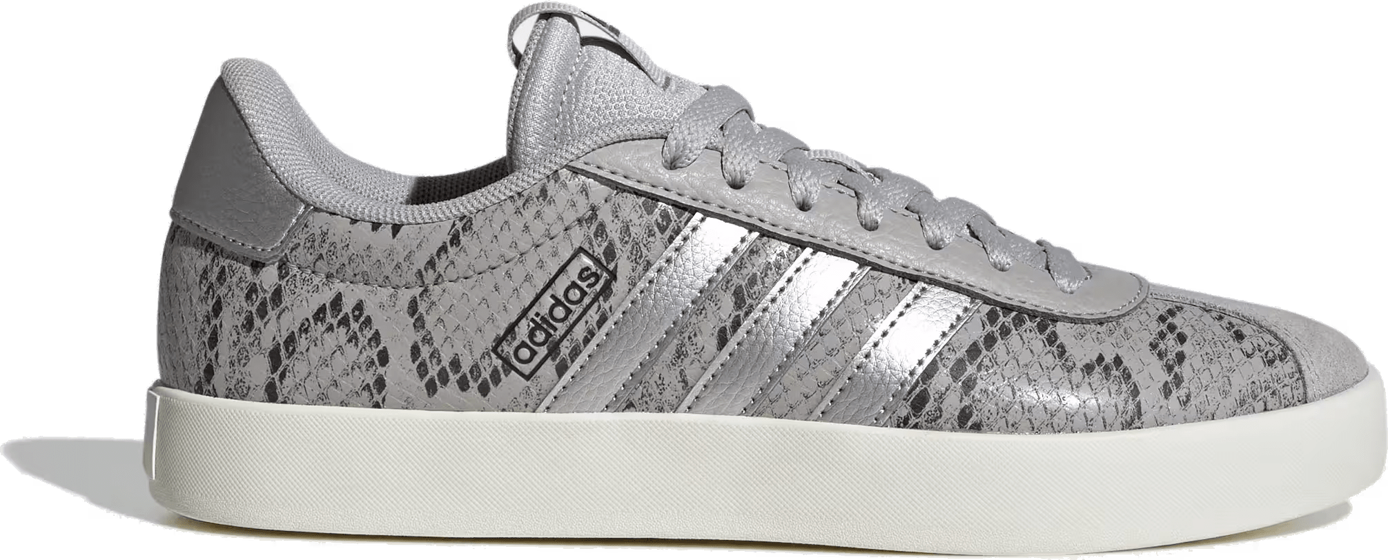 adidas VL Court 3.0 Grey Two Silver Metallic Snakeskin (Women's)