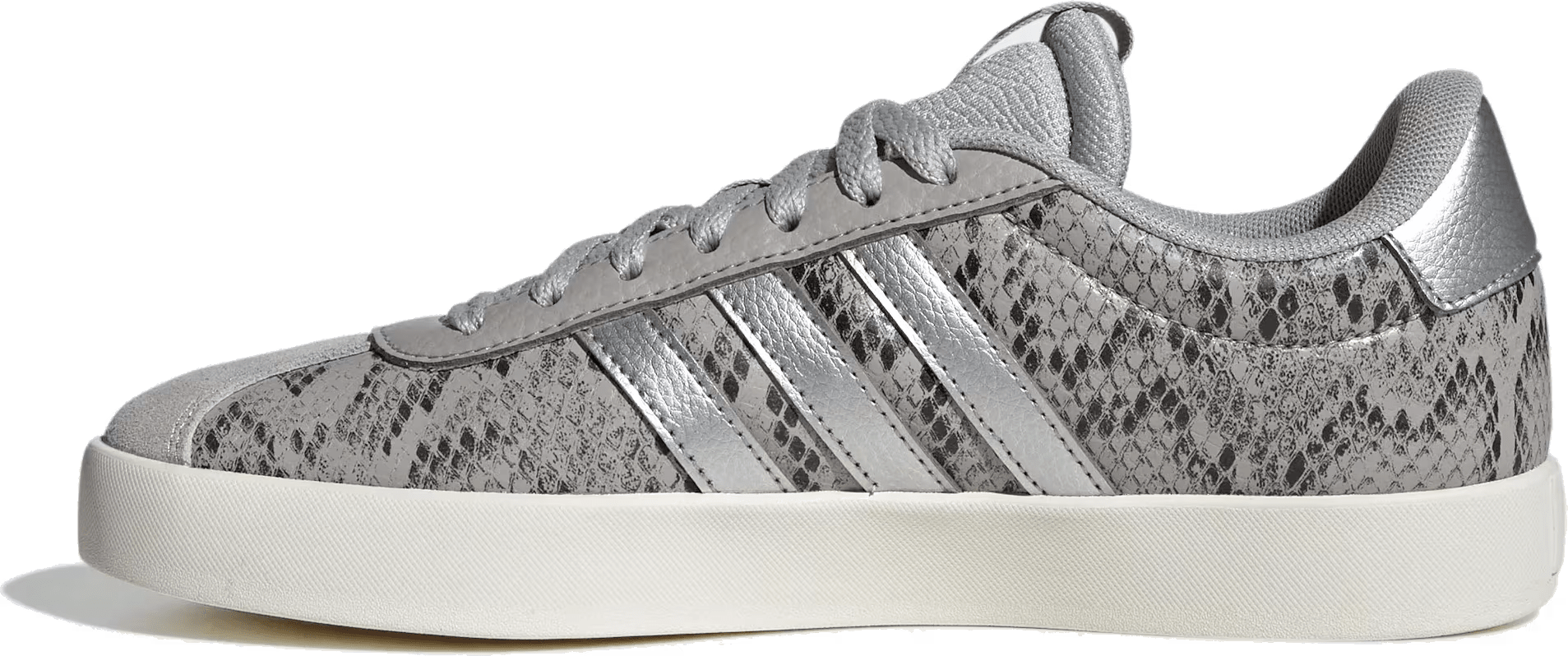 adidas VL Court 3.0 Grey Two Silver Metallic Snakeskin (Women's)