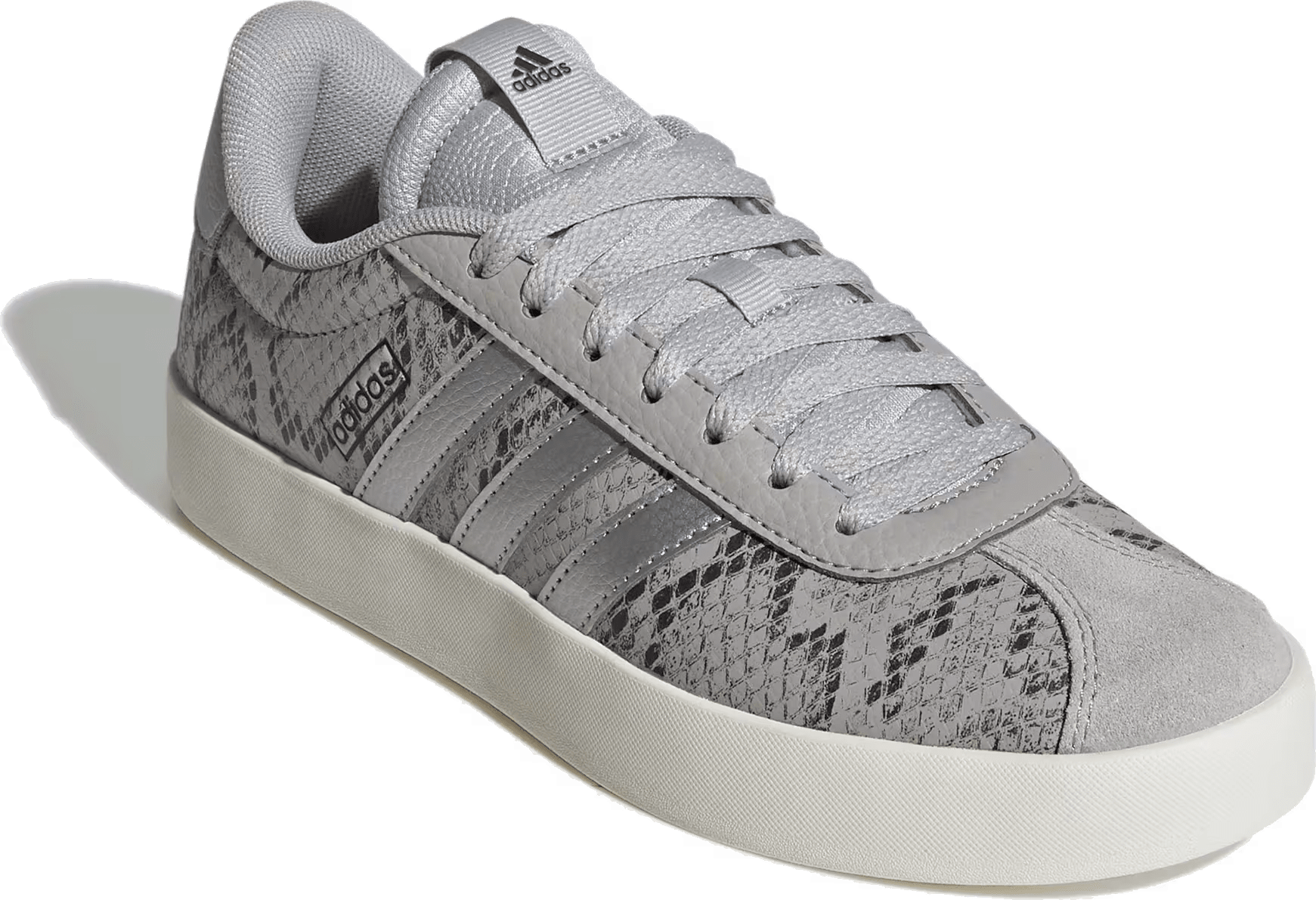 adidas VL Court 3.0 Grey Two Silver Metallic Snakeskin (Women's)