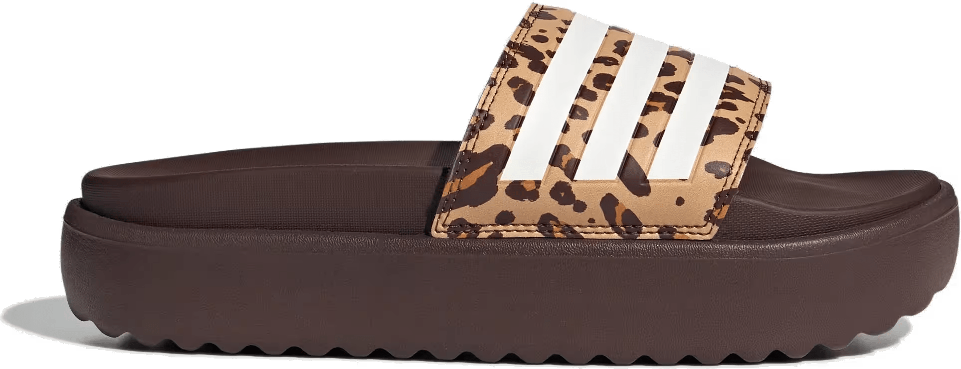 adidas Adilette Platform Slides Shadow Brown Cloud White Magic Beige (Women's)