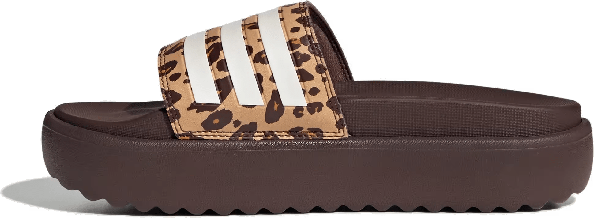 adidas Adilette Platform Slides Shadow Brown Cloud White Magic Beige (Women's)