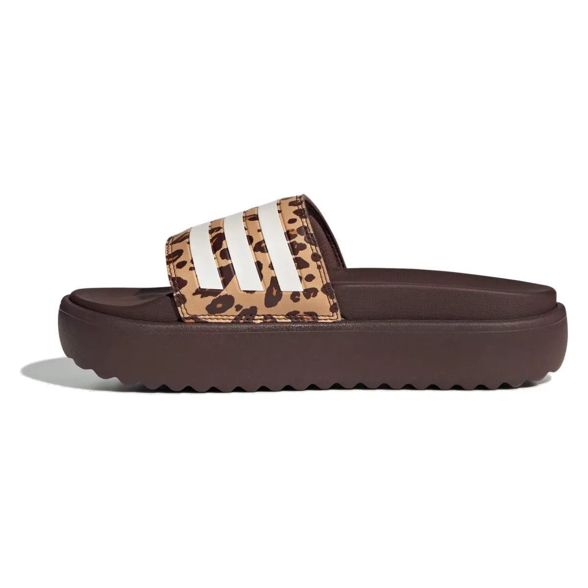 adidas Adilette Platform Slides Shadow Brown Cloud White Magic Beige (Women's)