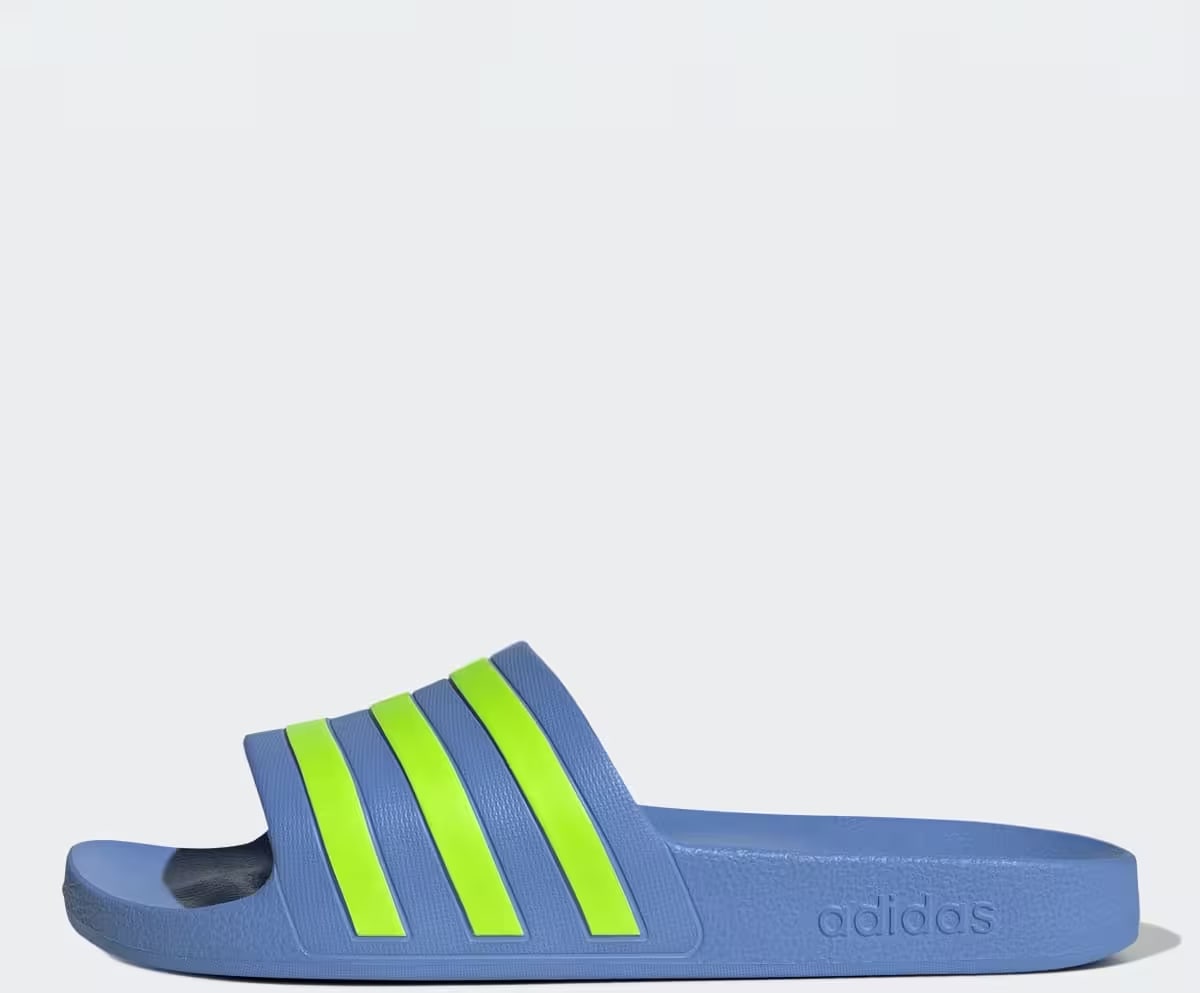 adidas Adilette Aqua Slides Blue Fusion Lucid Lemon