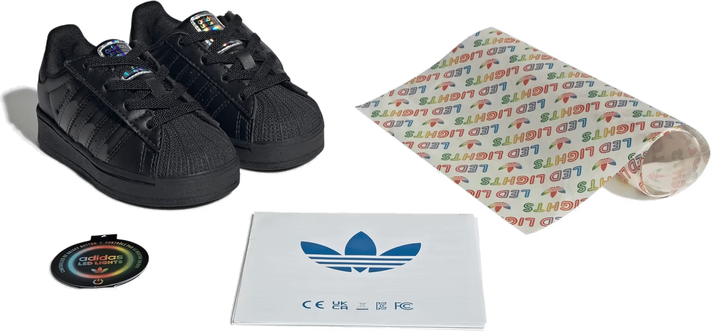 adidas Superstar LED Lights Comfort Closure Core Black Preloved Violet (TD)