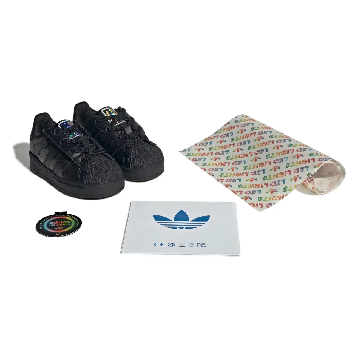 adidas Superstar LED Lights Comfort Closure Core Black Preloved Violet (TD)
