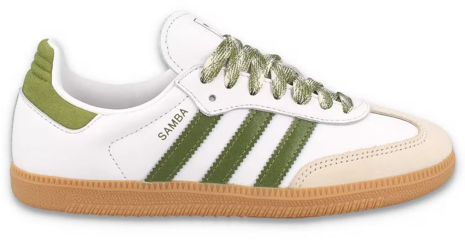 adidas Samba OG Cloud White Tech Olive Gum (Women's)