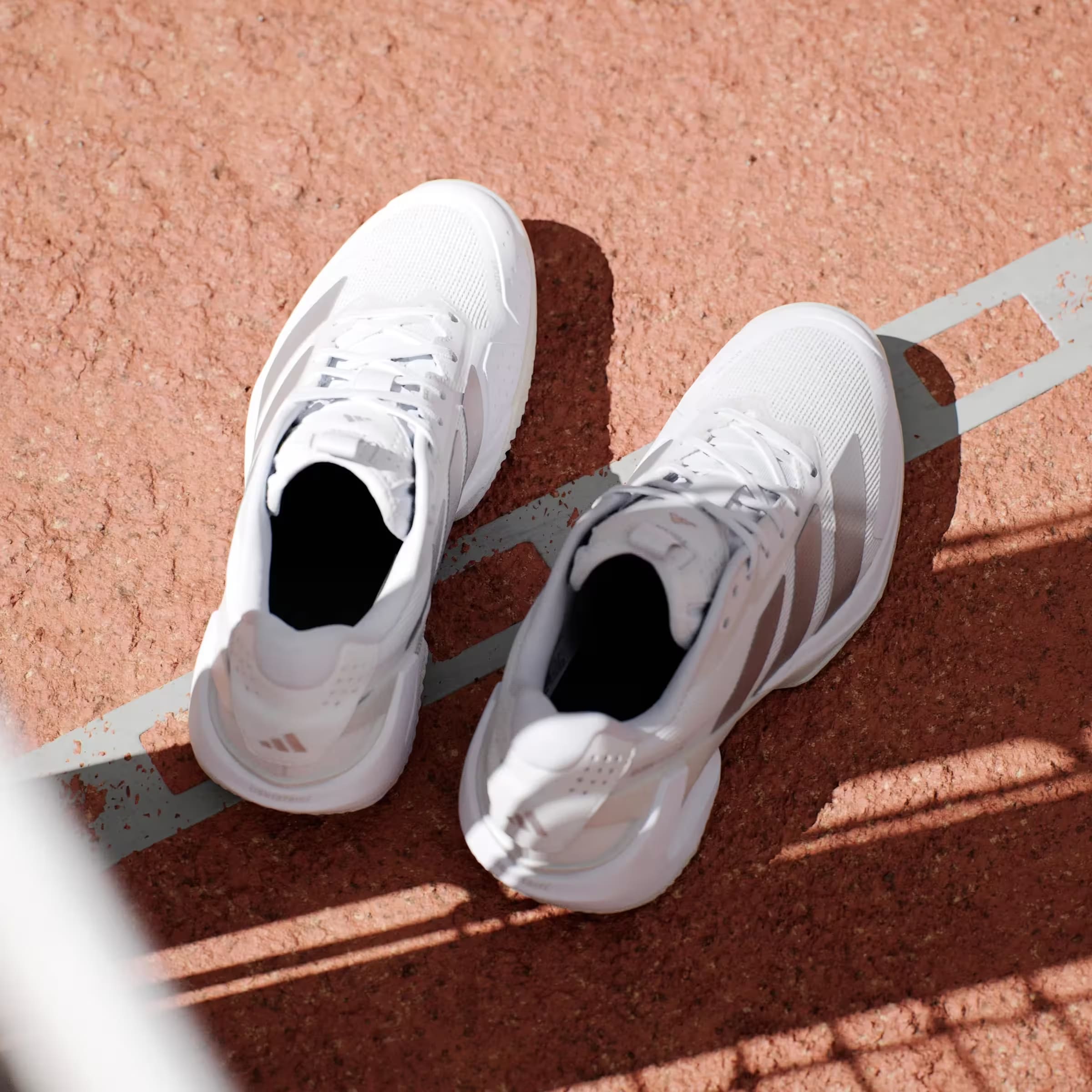 adidas Adizero Ubersonic 5 Clay Cloud White Silver Metallic (Women's)