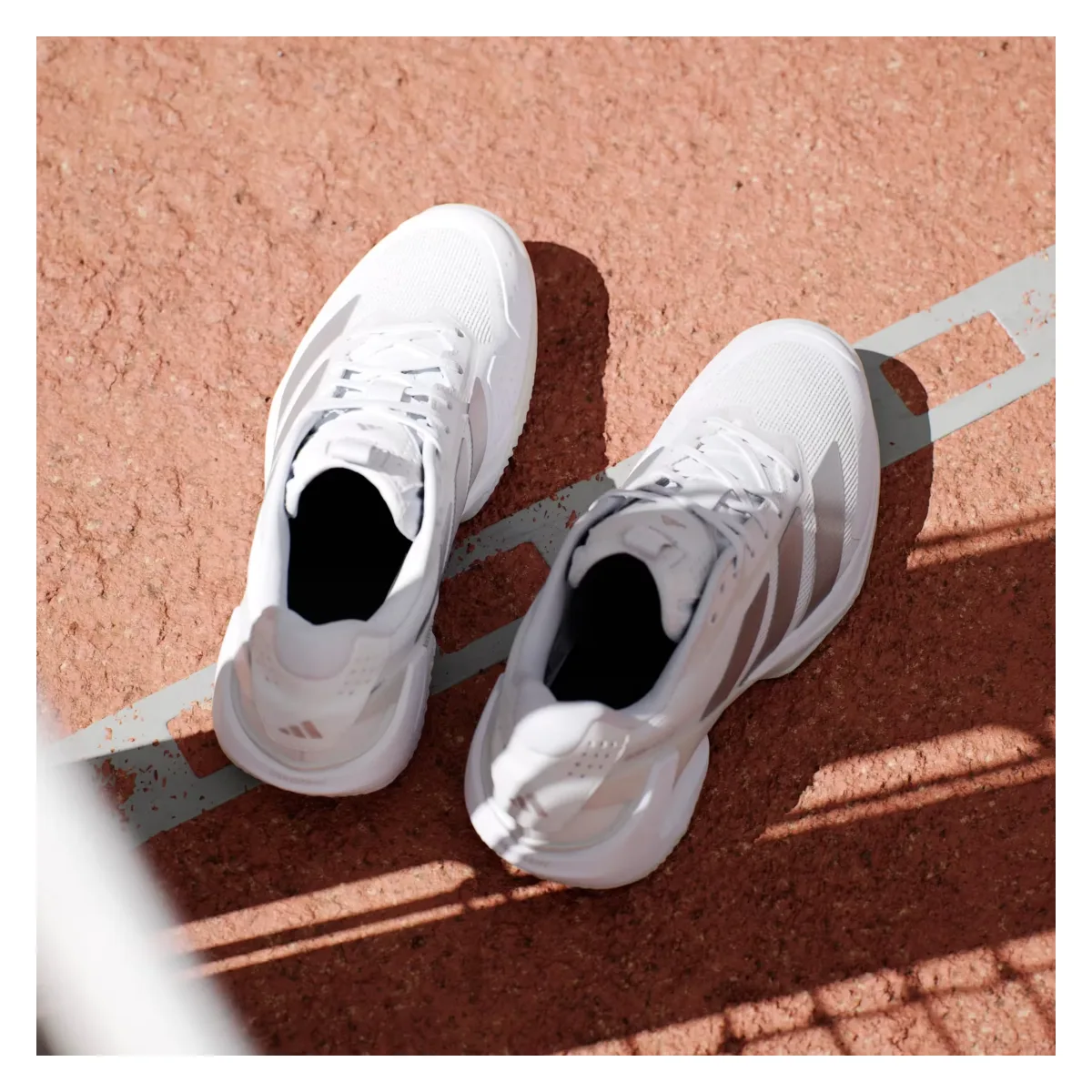 adidas Adizero Ubersonic 5 Clay Cloud White Silver Metallic (Women's)