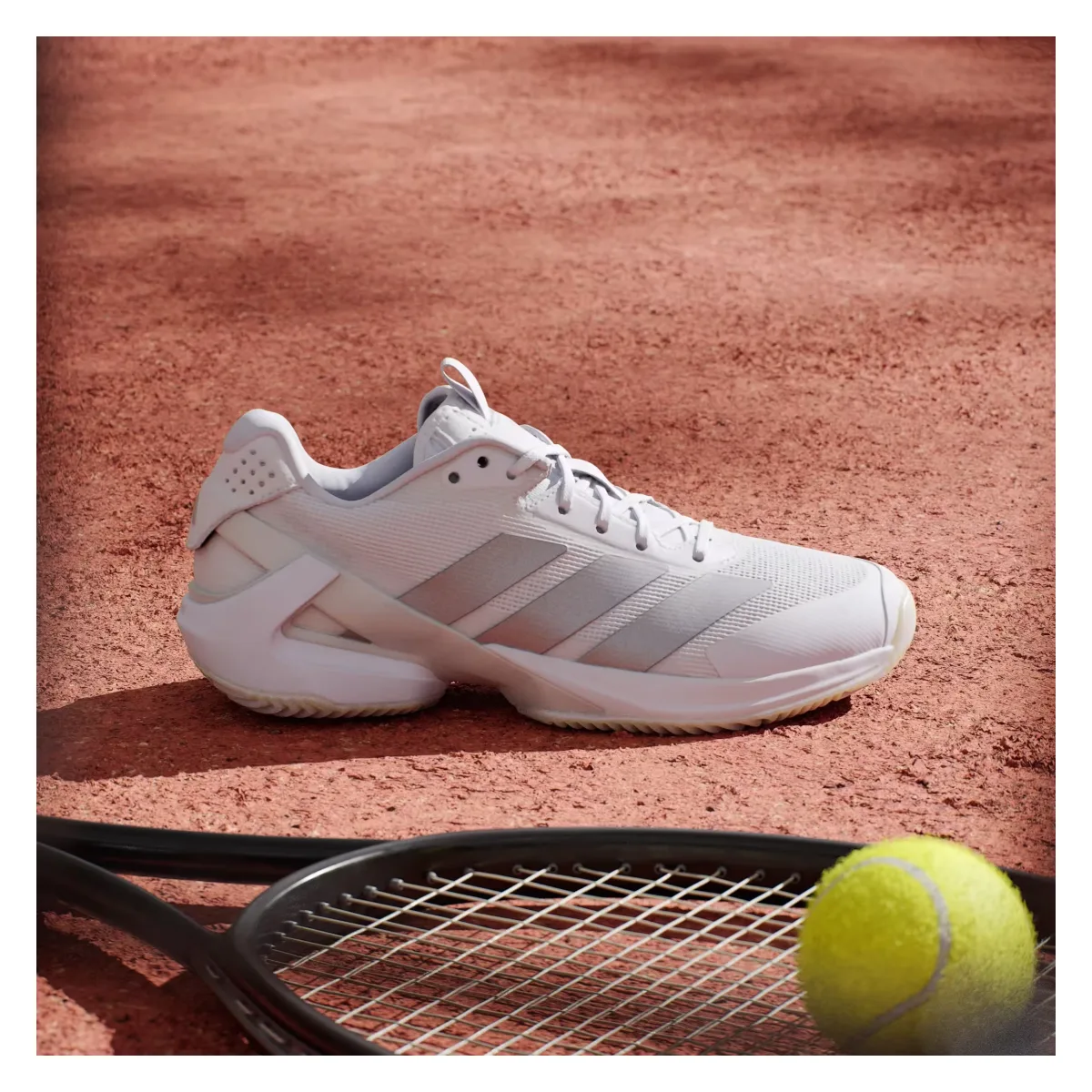 adidas Adizero Ubersonic 5 Clay Cloud White Silver Metallic (Women's)