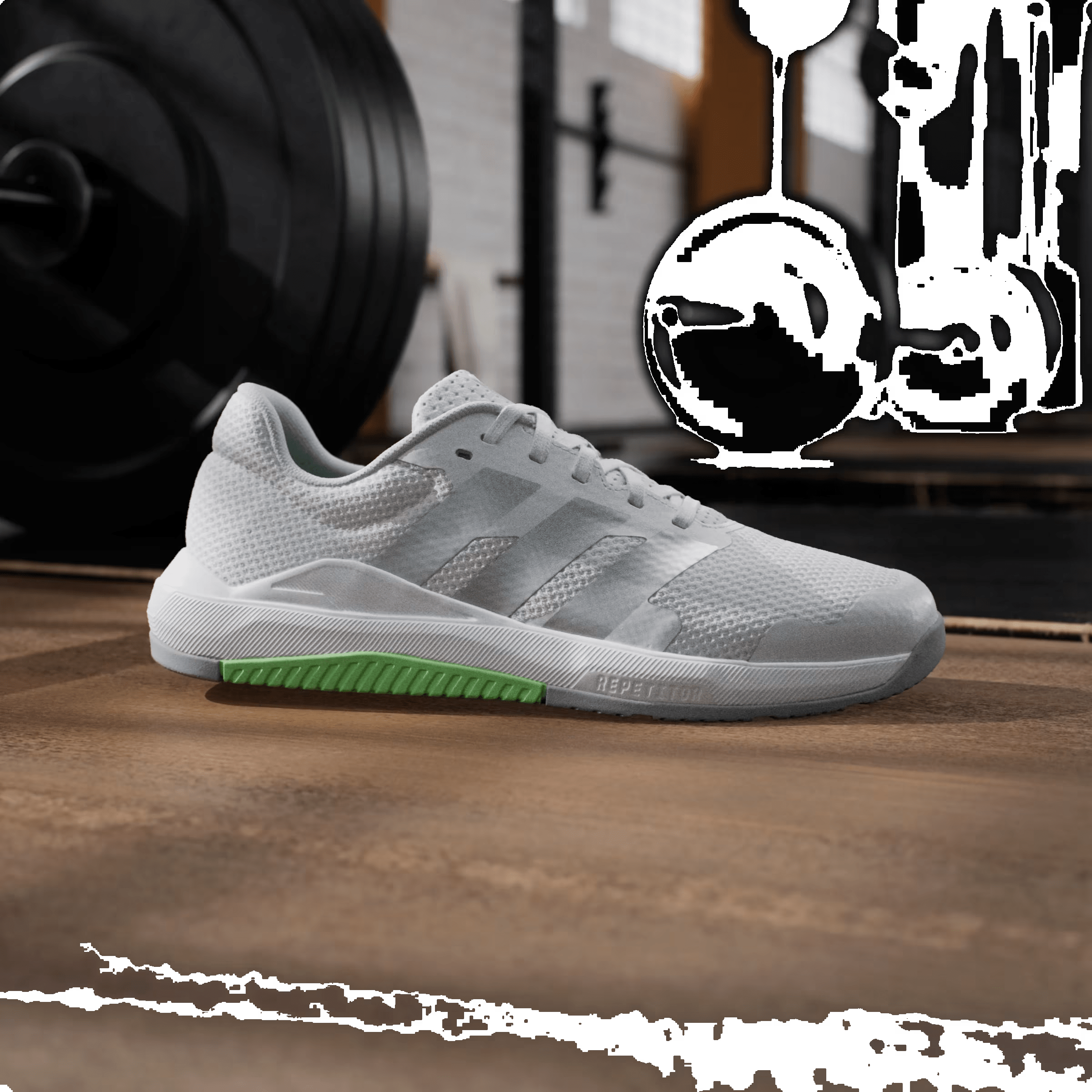 adidas Dropset Base Cloud White Matte Silver Lime Burst (Women's)