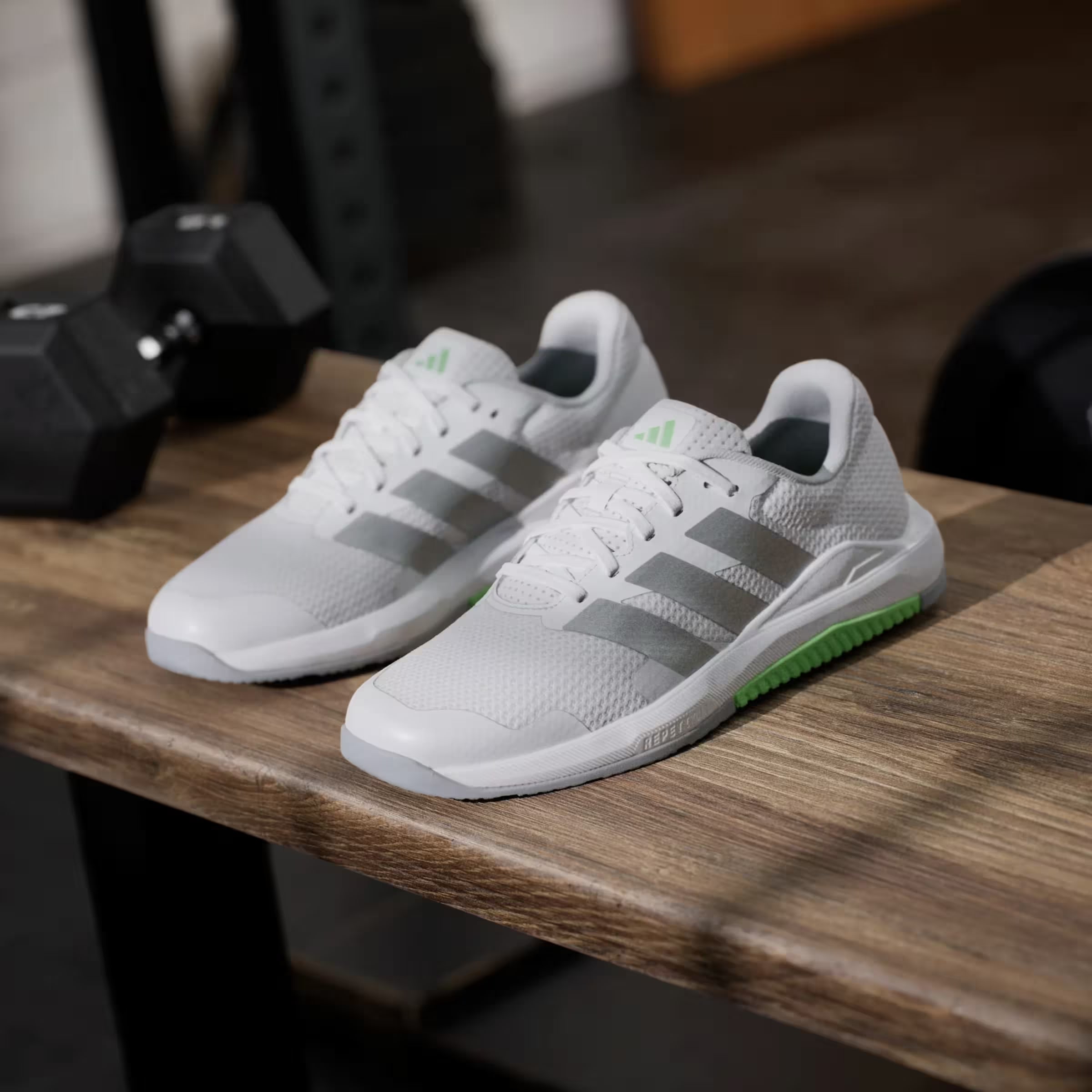 adidas Dropset Base Cloud White Matte Silver Lime Burst (Women's)