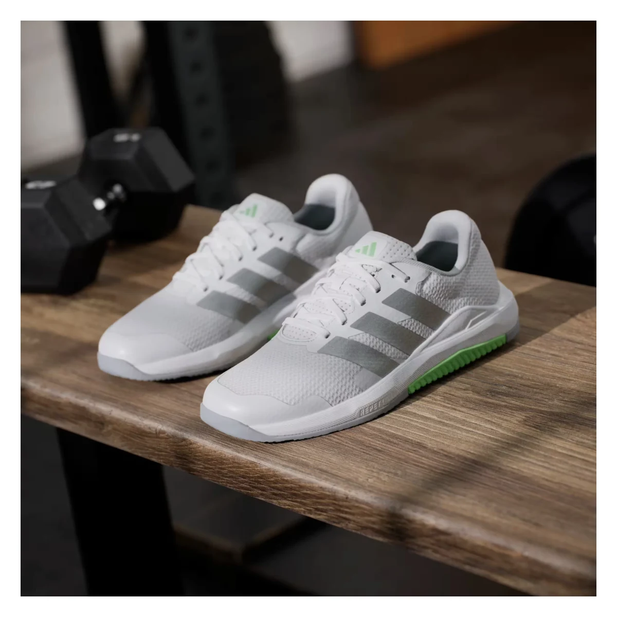 adidas Dropset Base Cloud White Matte Silver Lime Burst (Women's)