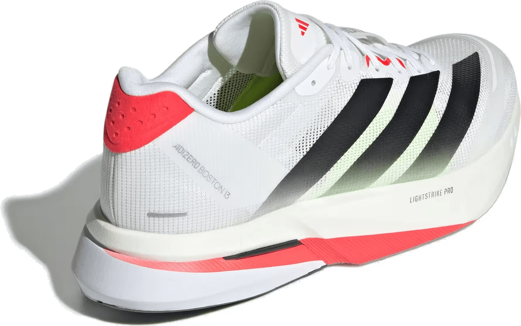 adidas Adizero Boston 13 White Black Lucid Red