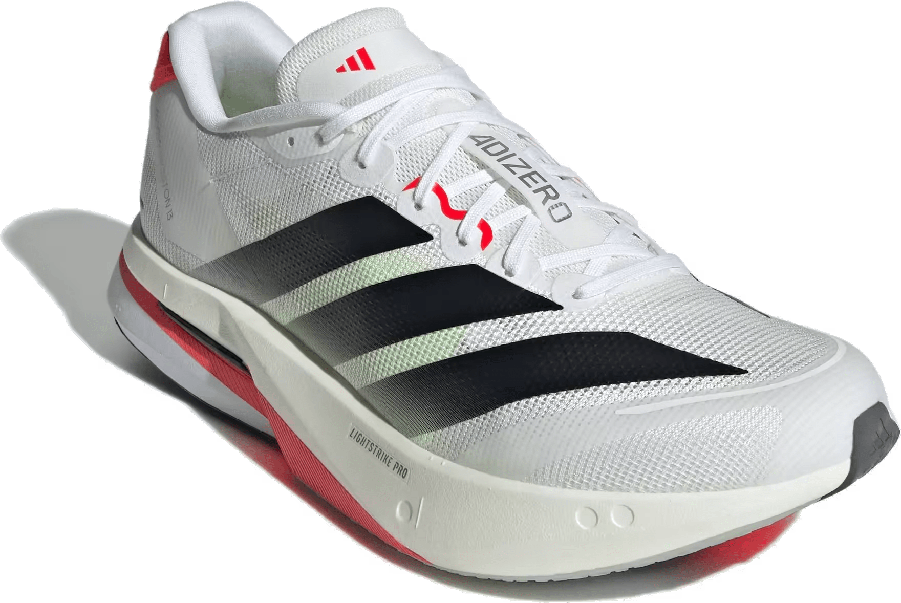 adidas Adizero Boston 13 White Black Lucid Red