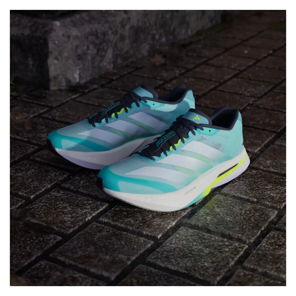 adidas Adizero Boston 13 Flash Aqua White Lucid Lemon