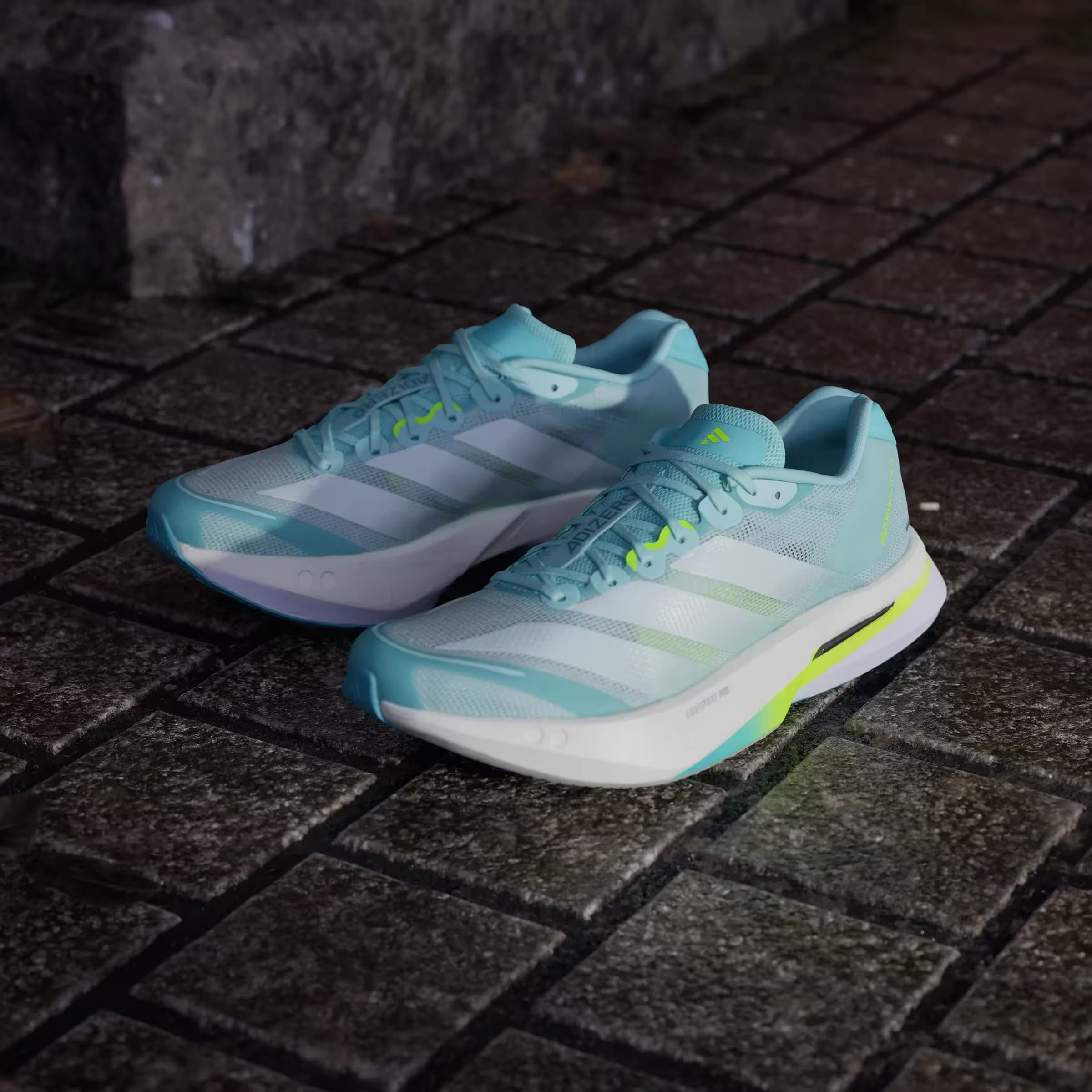 adidas Adizero Boston 13 Semi Flash Aqua Zero Metalic Lucid Lemon (Women's)