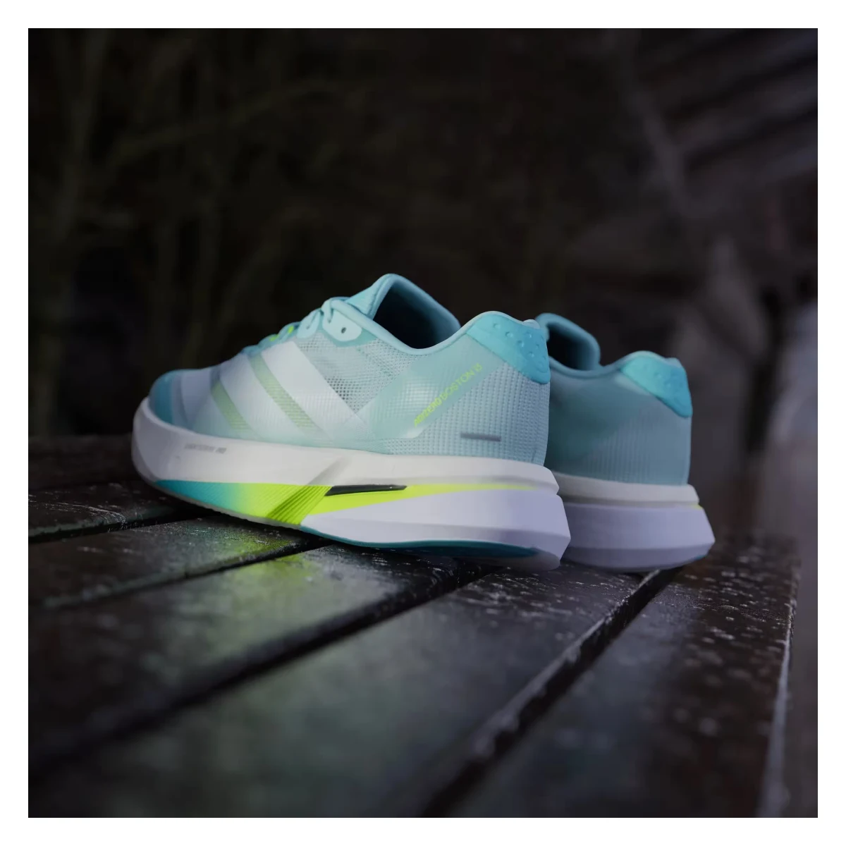adidas Adizero Boston 13 Semi Flash Aqua Zero Metalic Lucid Lemon (Women's)
