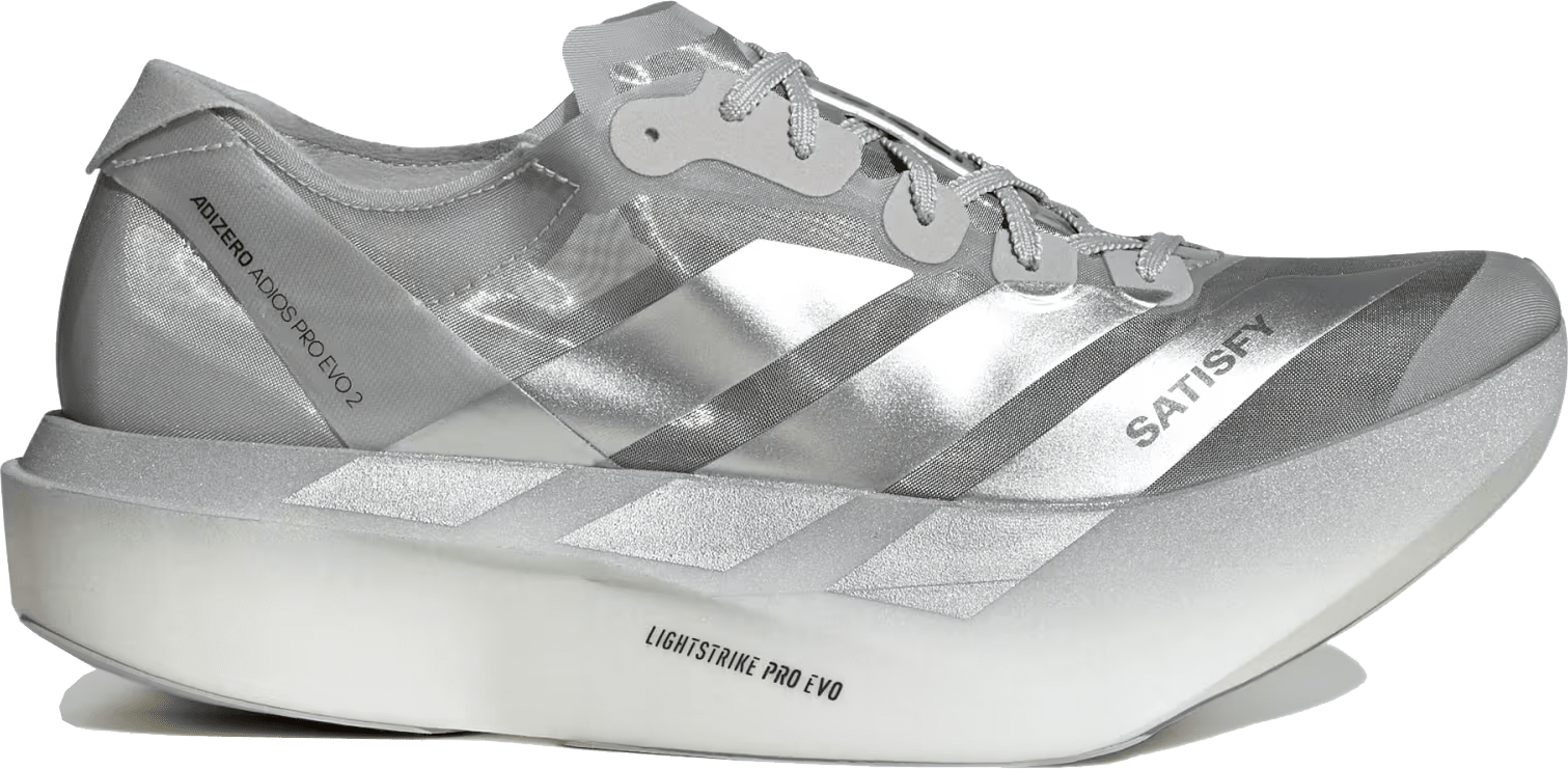 Satisfy x Adidas Adizero Adios Pro Evo 2 "Silver Metallic"