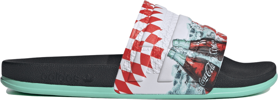 Coca Cola x Adidas Adilette Slides "Black White"