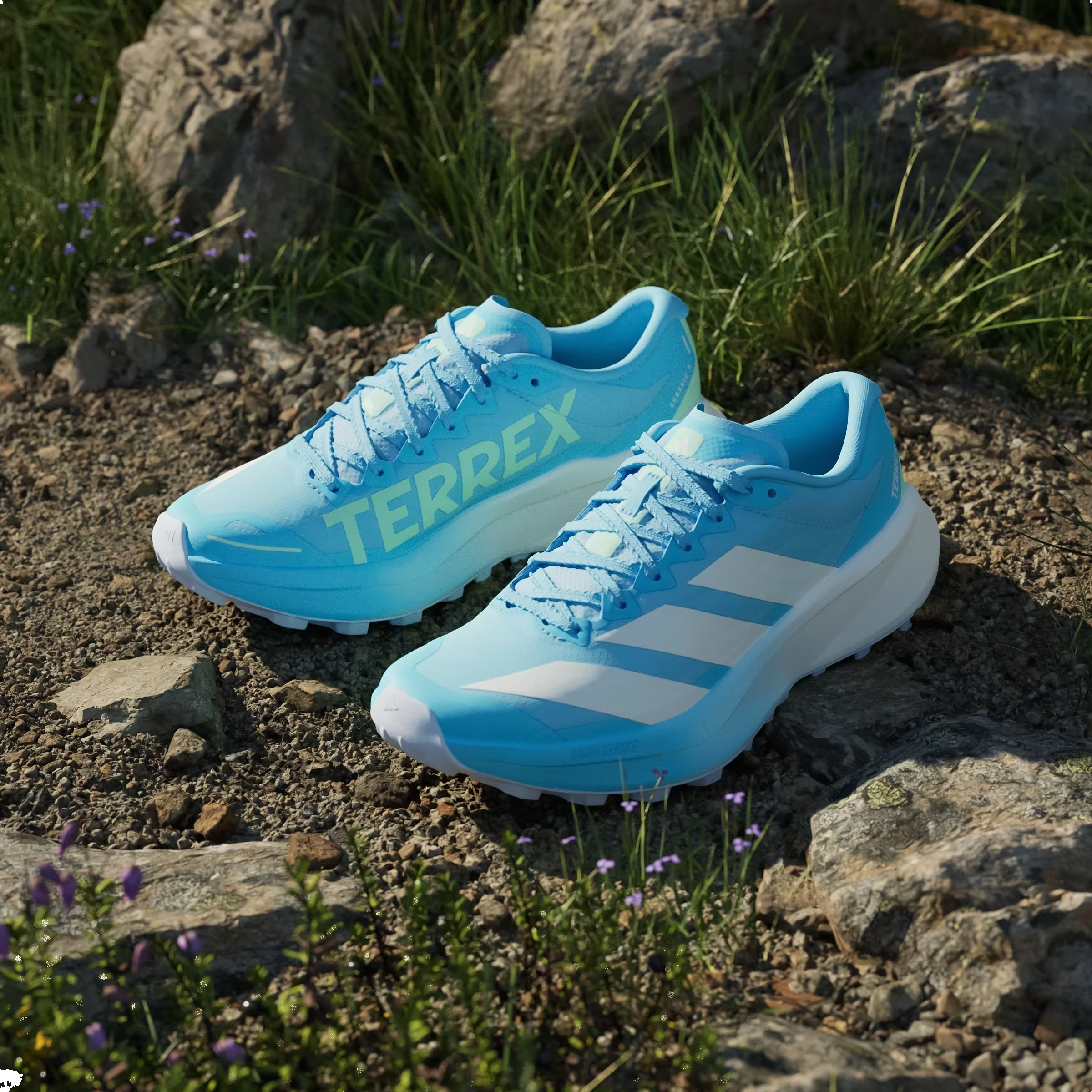 adidas Terrex Agravic 4 Trail Blue Burst Off White Lime (Women's)