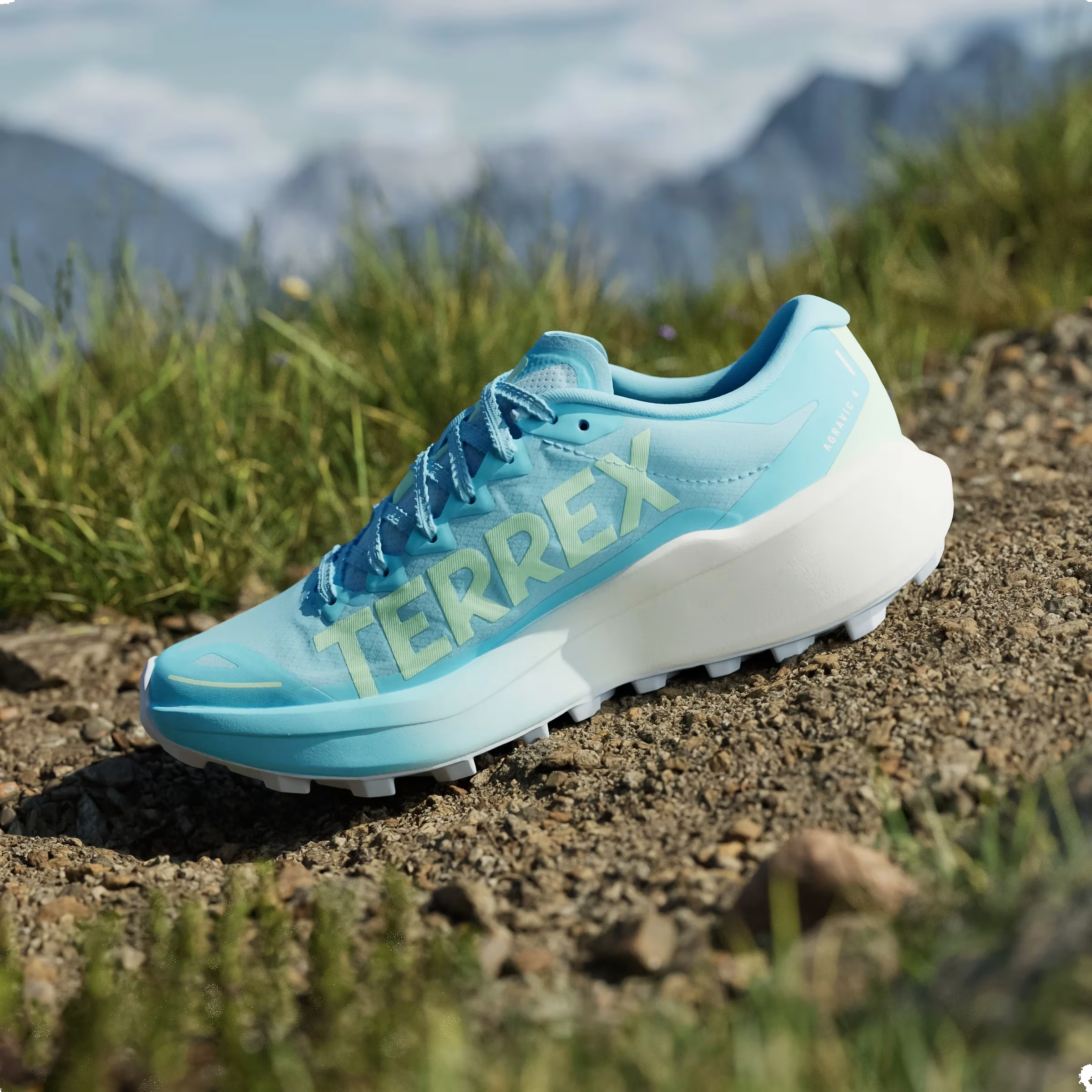 adidas Terrex Agravic 4 Trail Blue Burst Off White Lime (Women's)