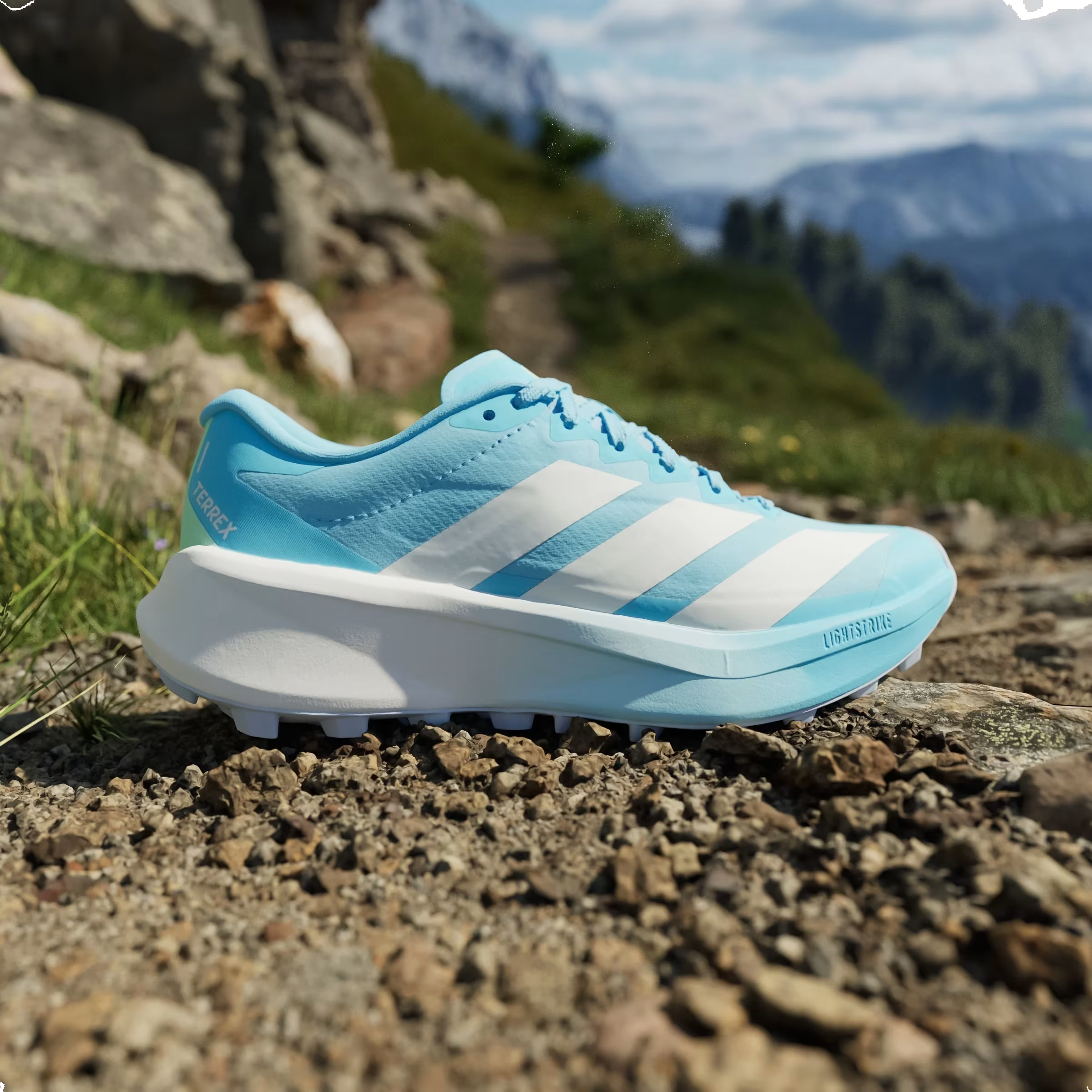 adidas Terrex Agravic 4 Trail Blue Burst Off White Lime (Women's)