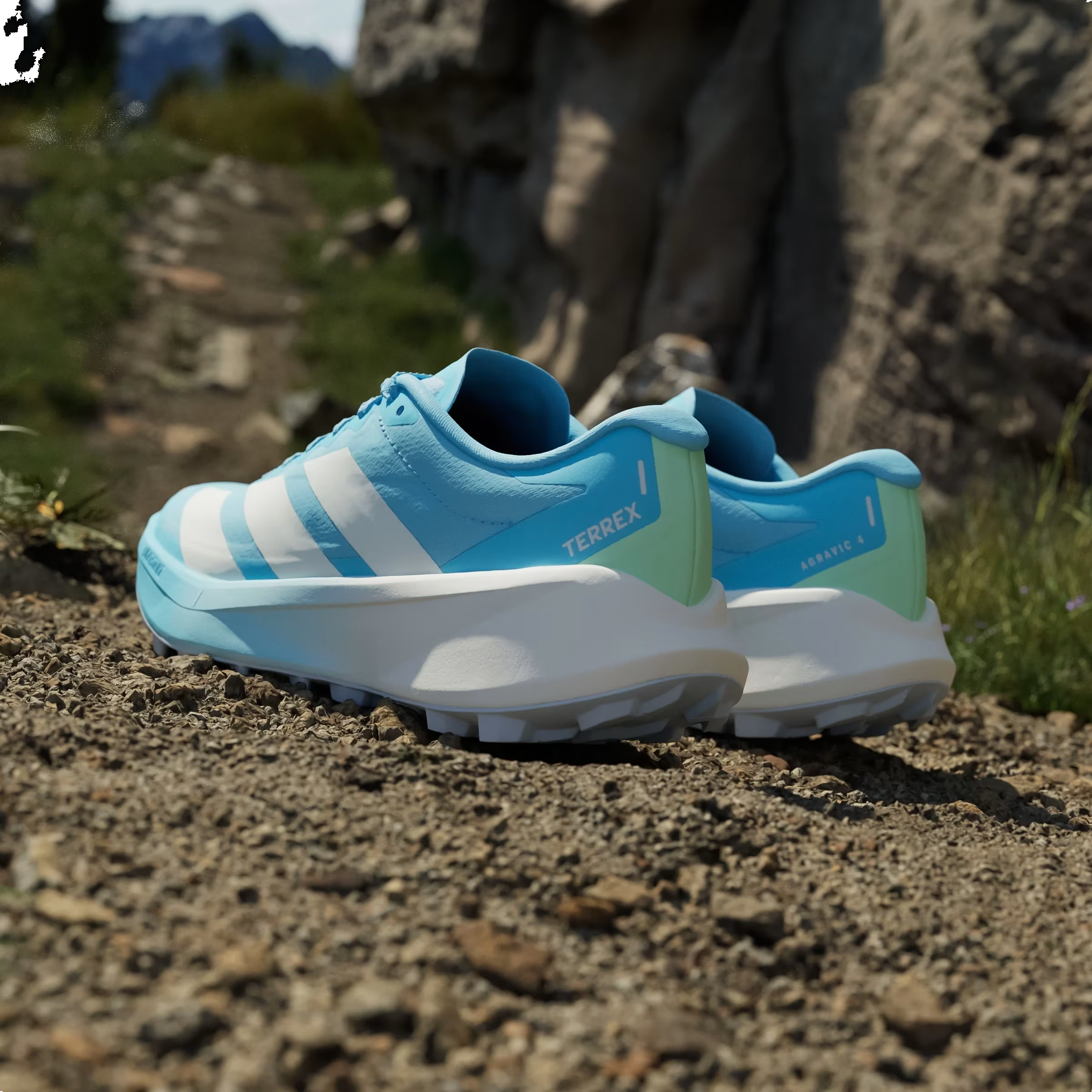 adidas Terrex Agravic 4 Trail Blue Burst Off White Lime (Women's)