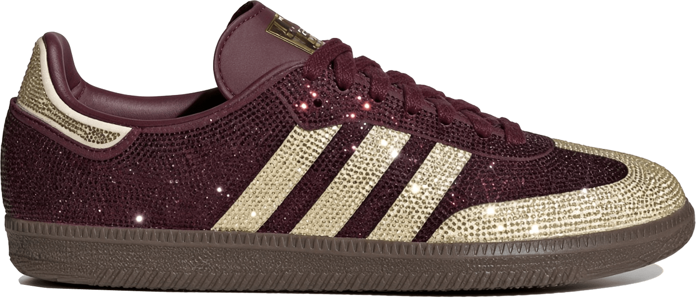 Adidas Samba OG Wmns "Rhinestone Maroon Gold"