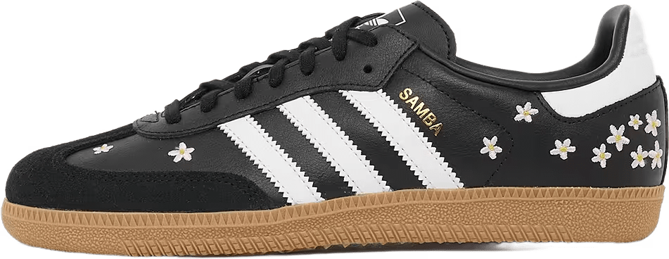 adidas Samba OG Black White Gum Floral Embroidery (GS)