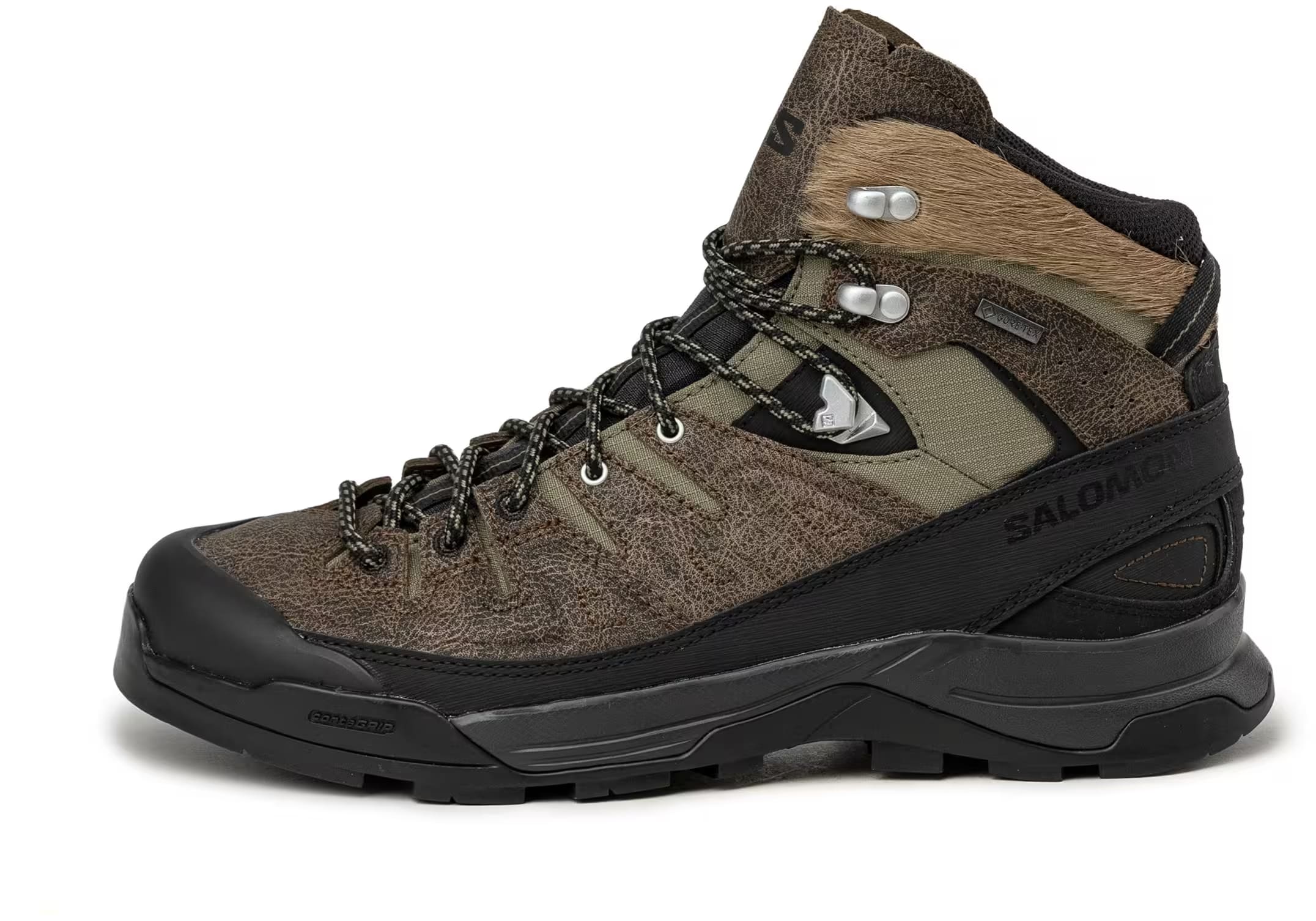 Salomon X-ALP Mid Distressed Leather GTX Dark Earth Black