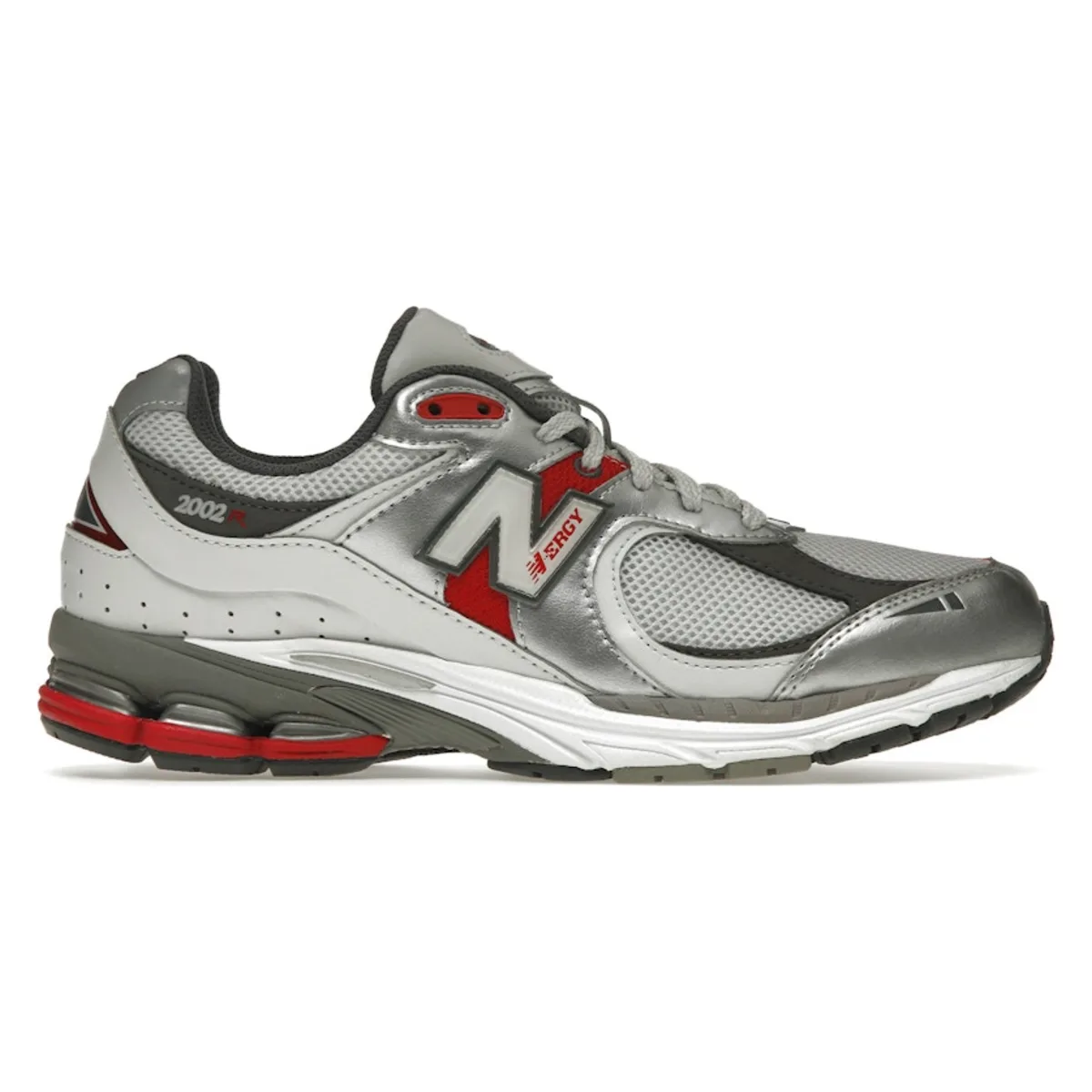 New Balance 2002R Silver Metallic Team Red