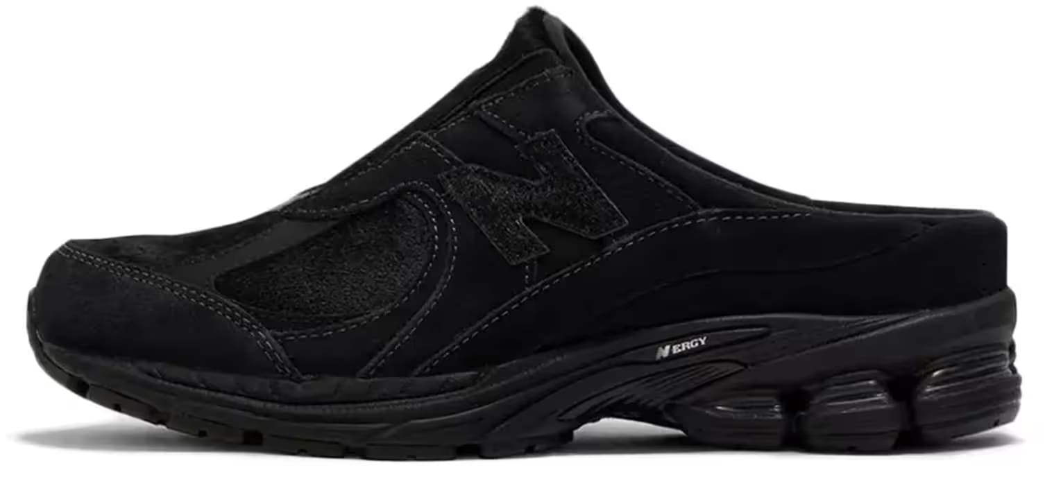 New Balance 2002R Mule Triple Black Pony Hair