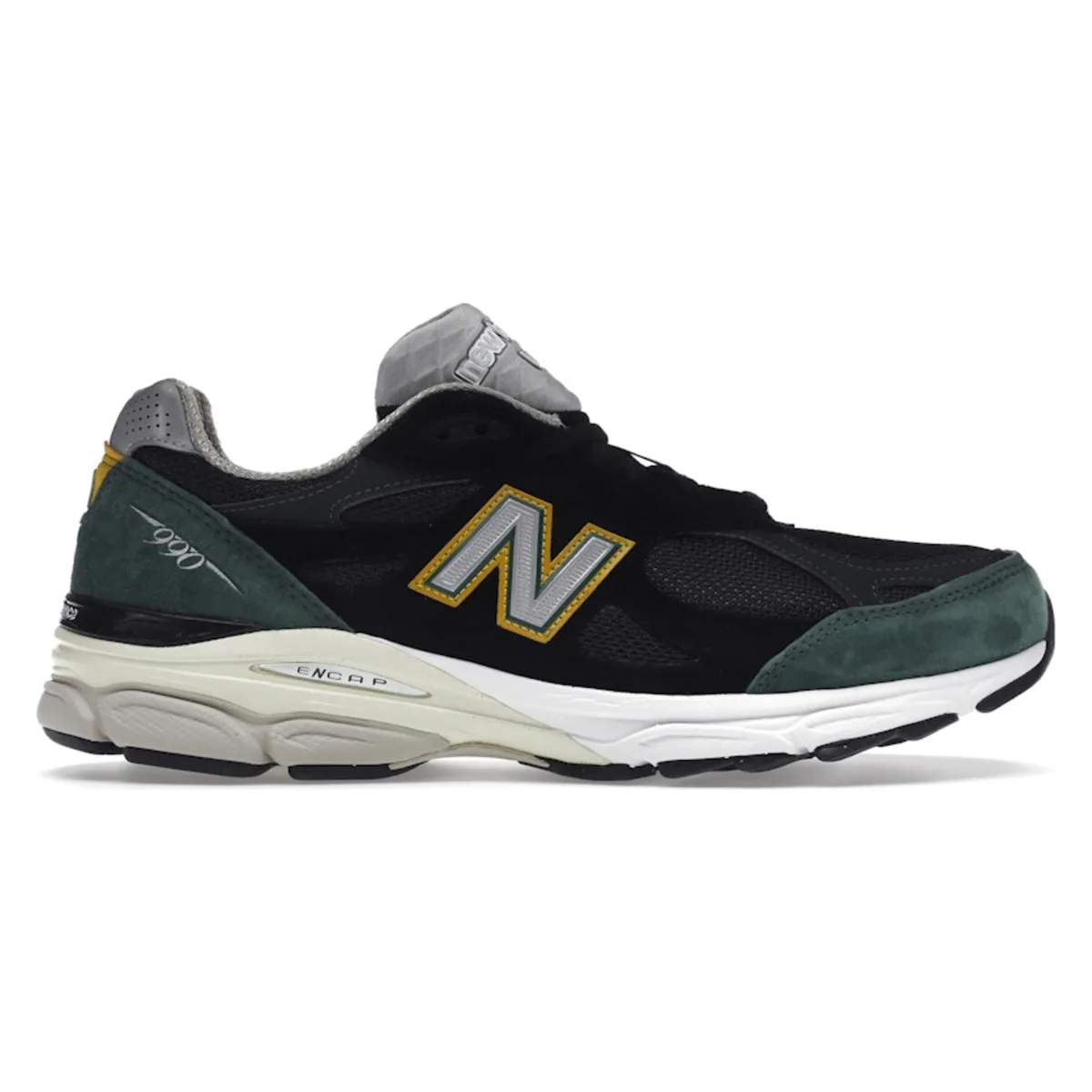 New Balance 990v3 MiUSA Black Green Yellow