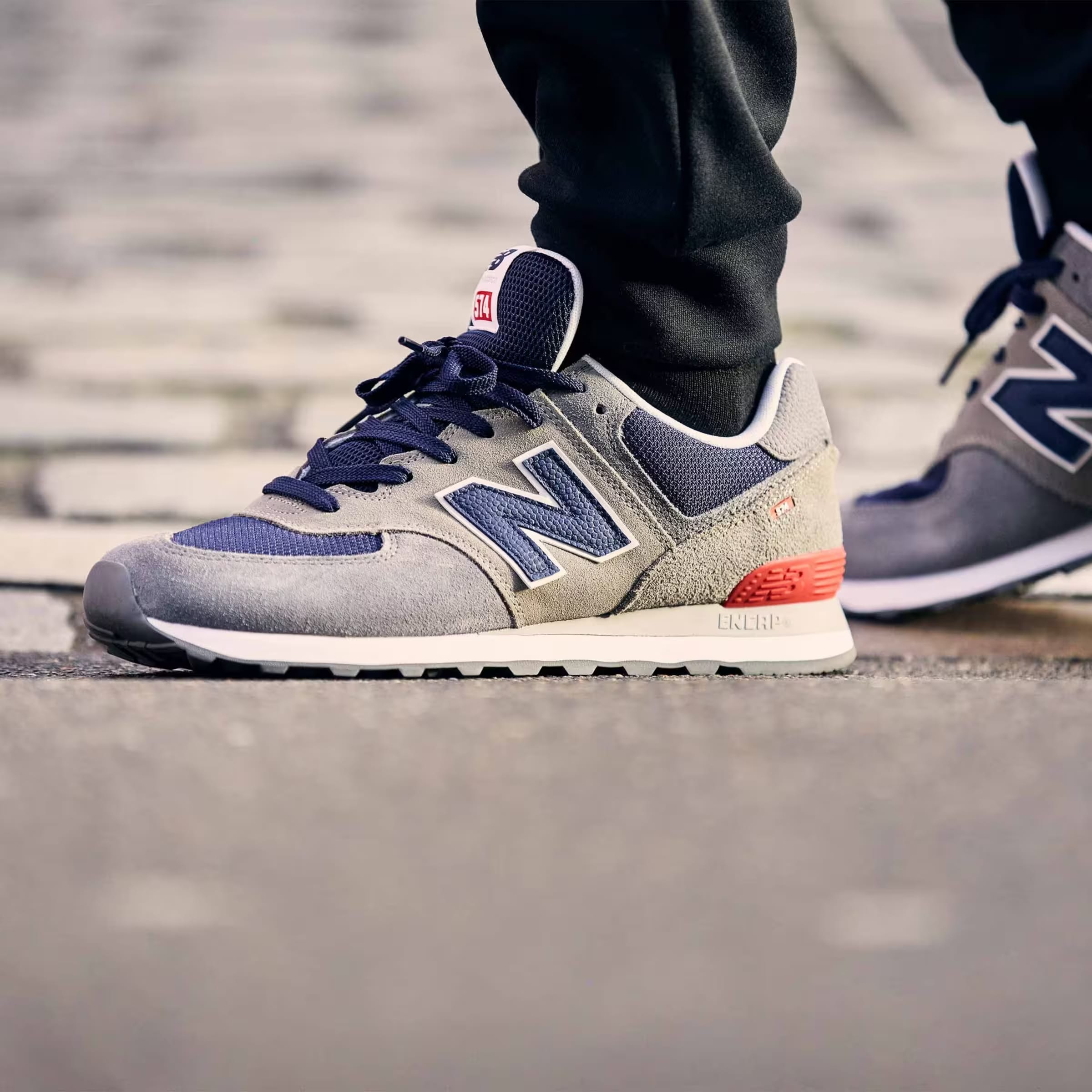 New Balance 574 Grey Navy Red