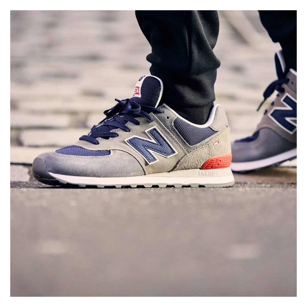 New Balance 574 Grey Navy Red