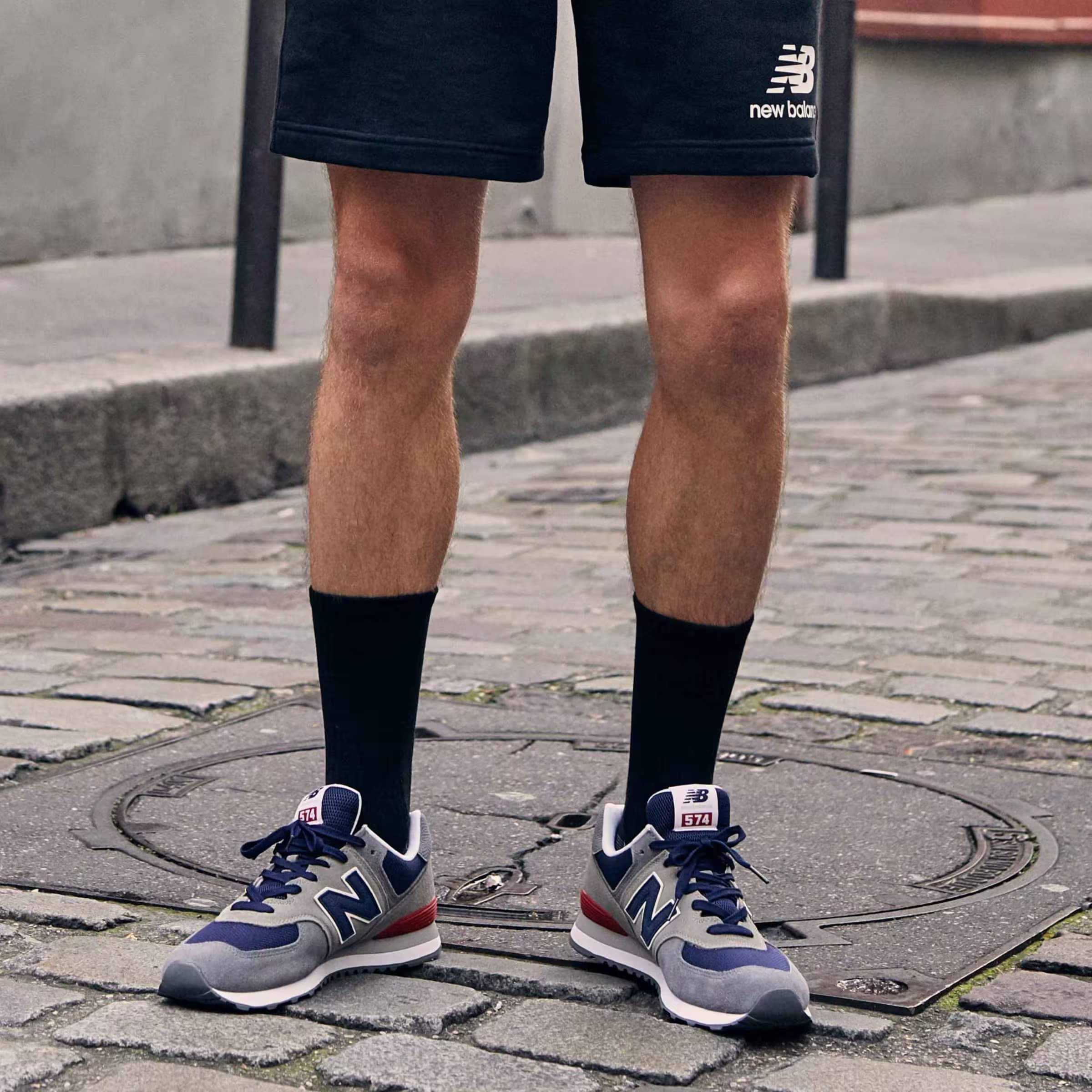 New Balance 574 Grey Navy Red