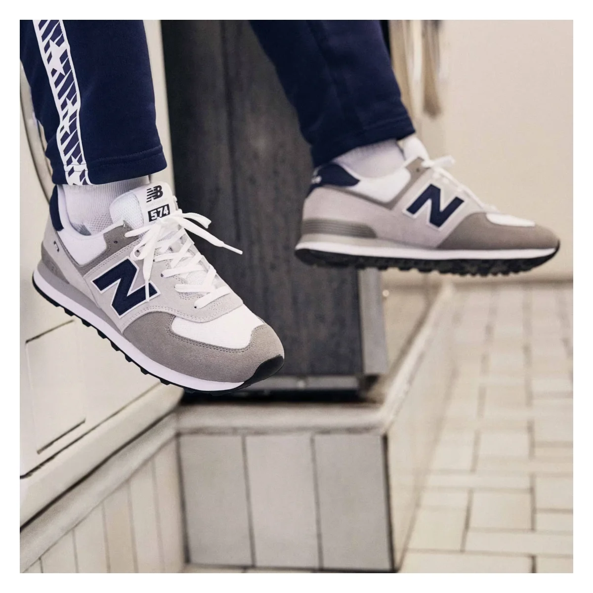 New Balance 574 Grey White Navy