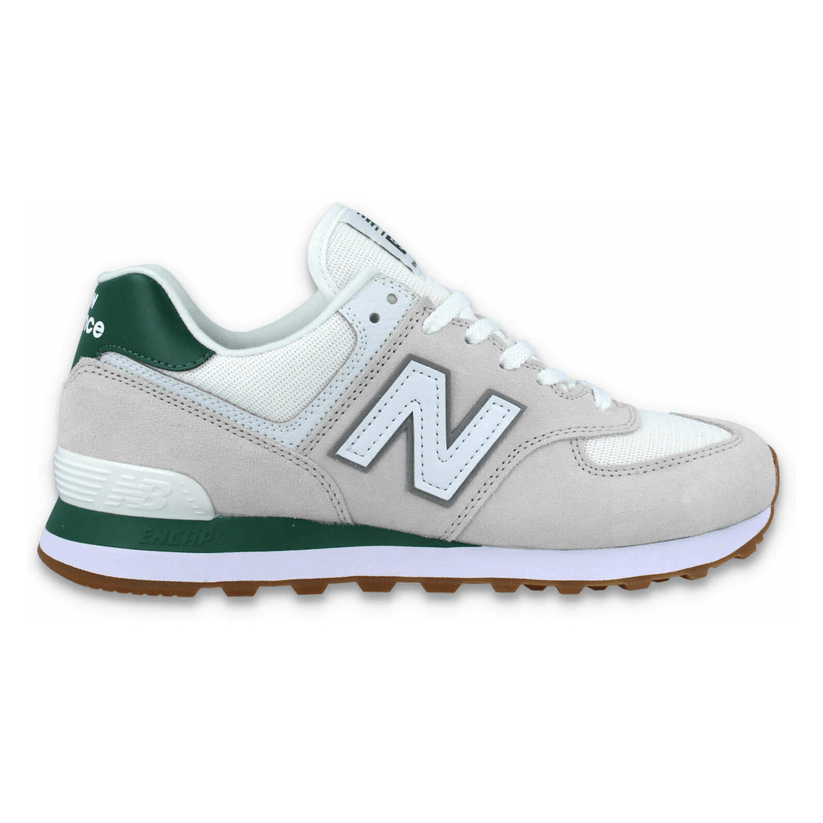 New Balance 574 White Green Gum