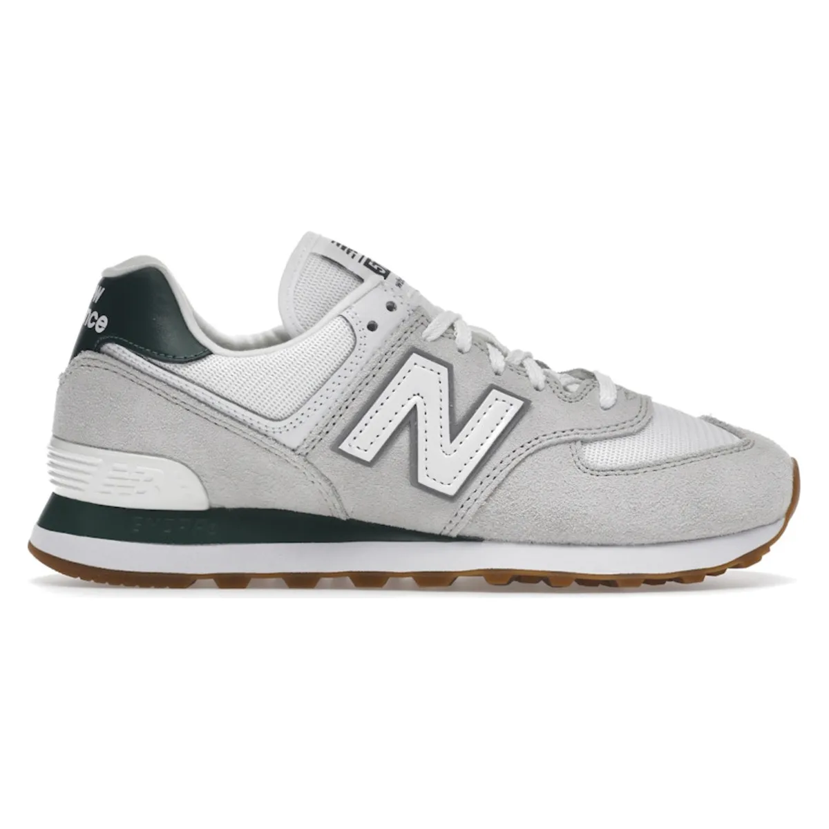 New Balance 574 White Green Gum