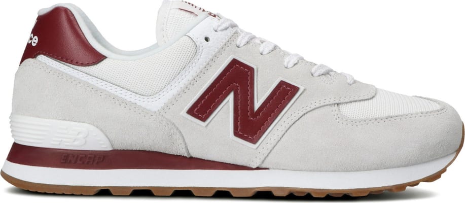 New Balance 574 White Red Gum