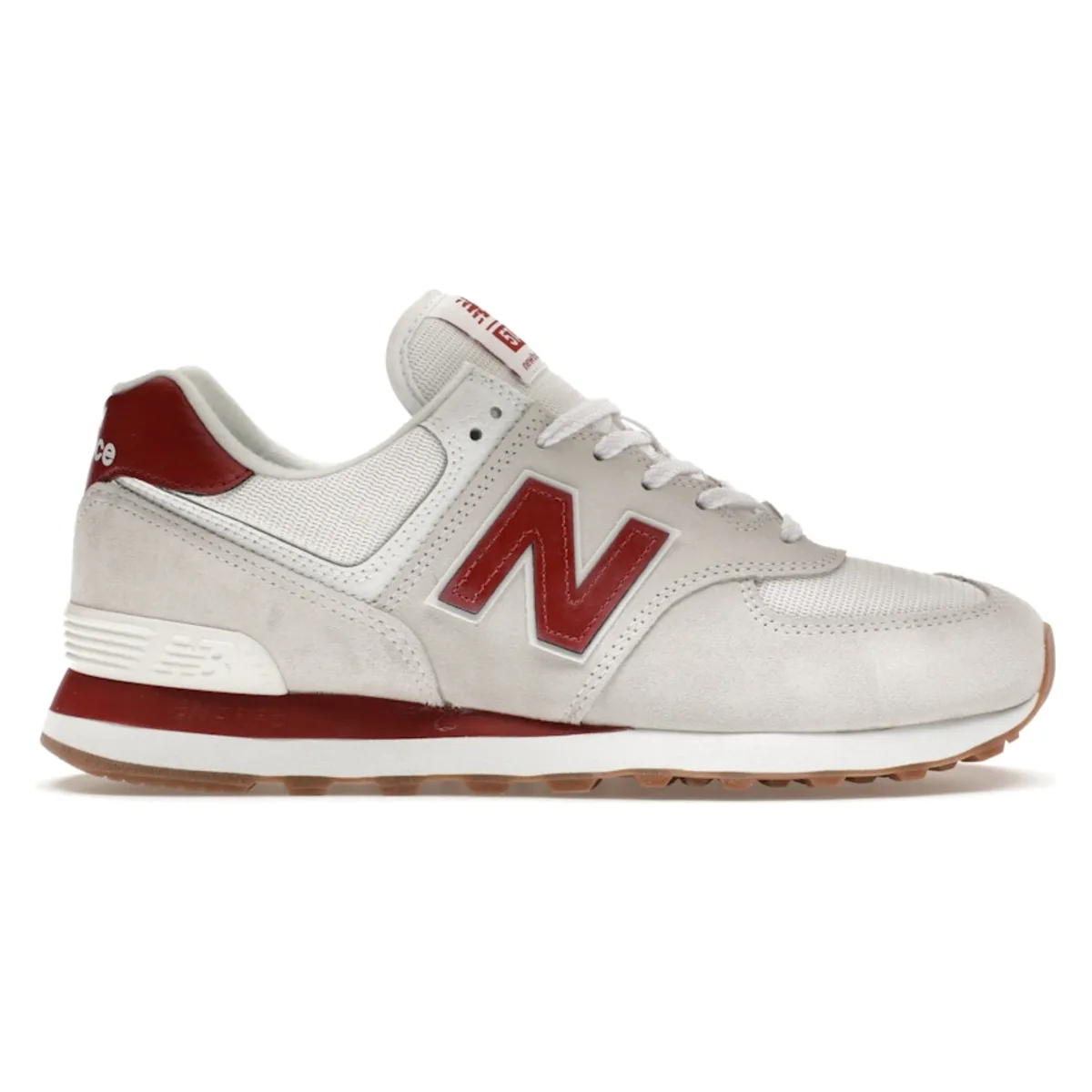 New Balance 574 White Red Gum