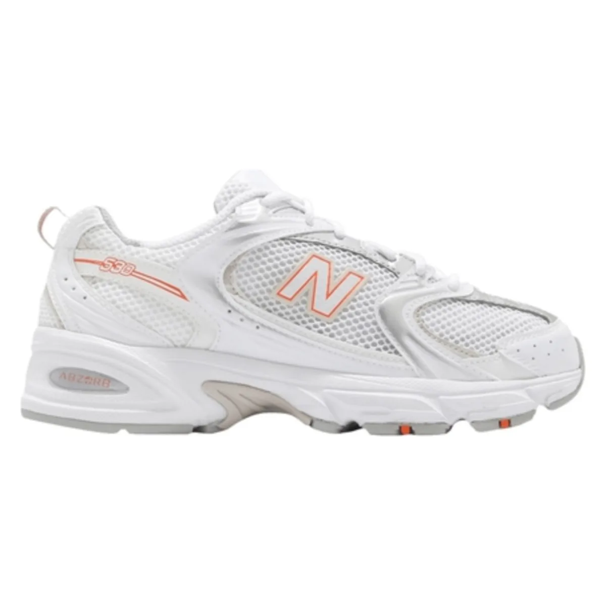 New Balance 530 White Silver Retro Orange