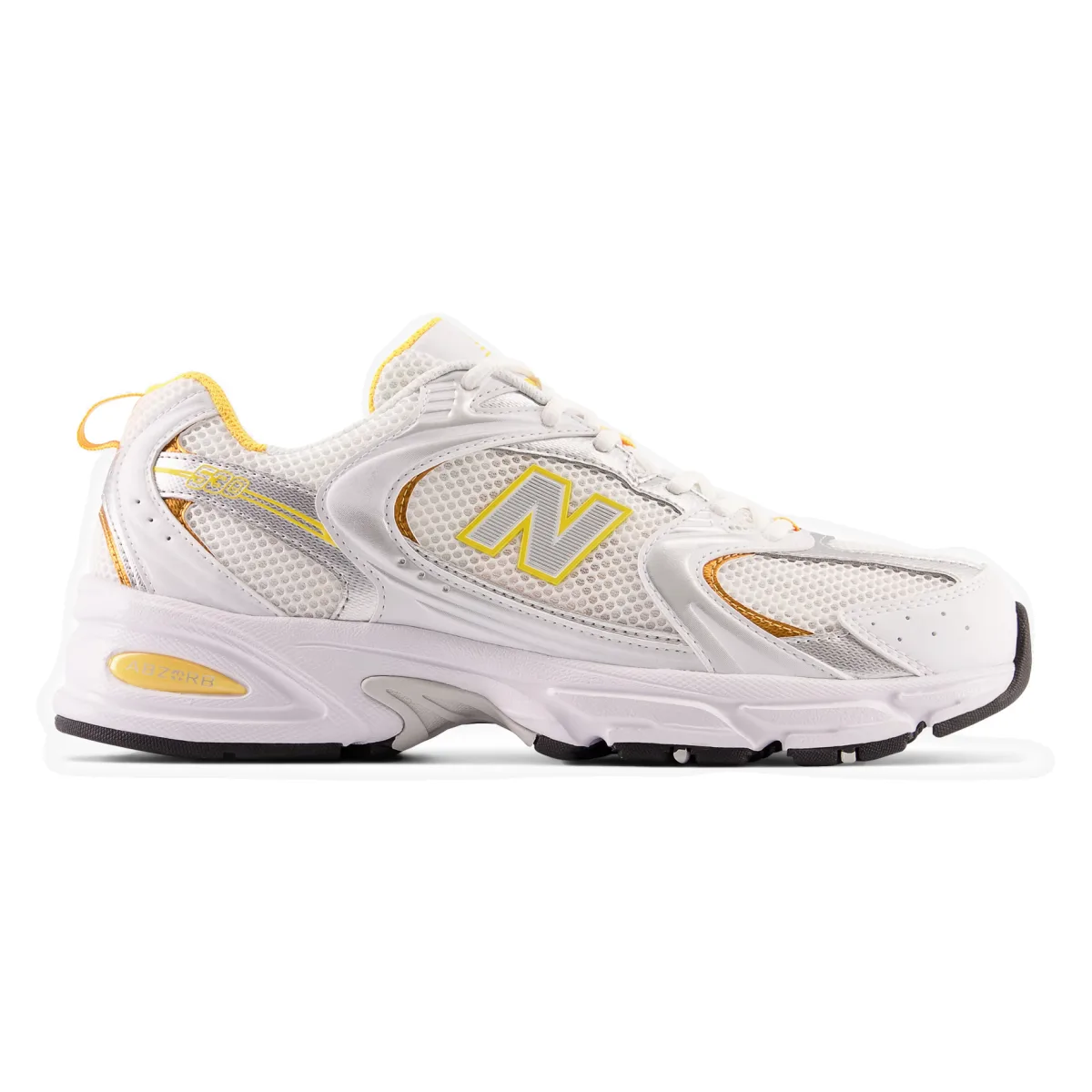 New Balance 530 White Vibrant Apricot Silver Metallic
