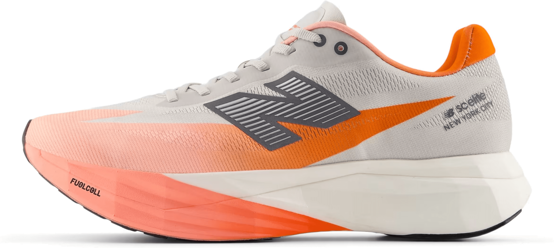 New Balance TCS NYC Marathon FuelCell SuperComp Elite v5 Grapefruit Grey Matter Poppy