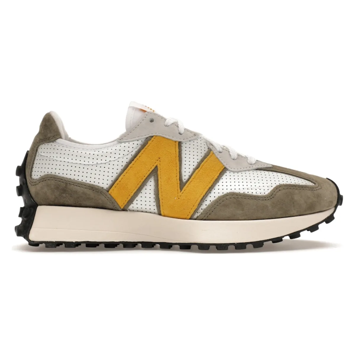 New Balance 327 White Yellow Olive