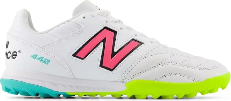 New Balance 442 Pro TF v2 White Hi-Lite Neon Pink