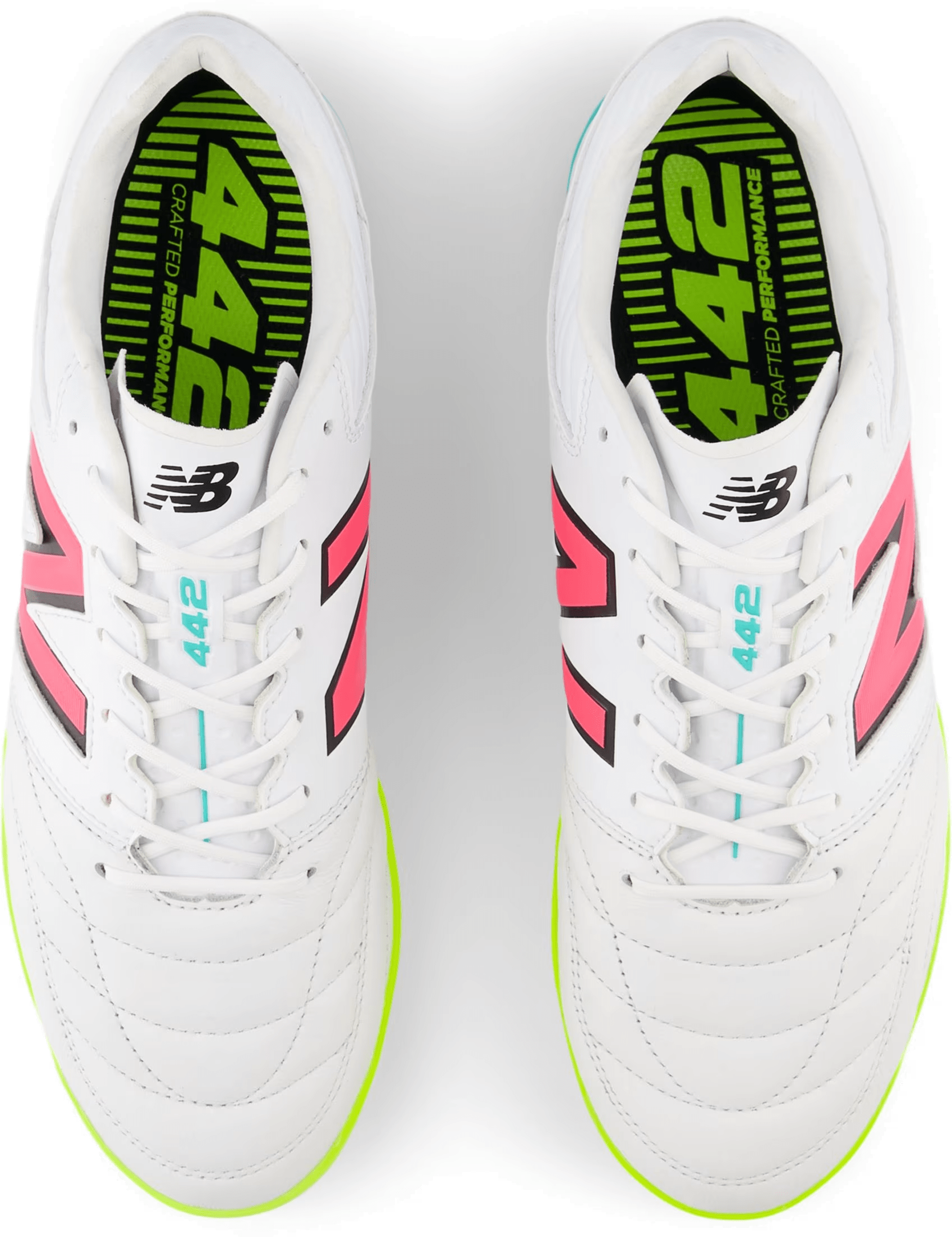 New Balance 442 Pro TF v2 White Hi-Lite Neon Pink