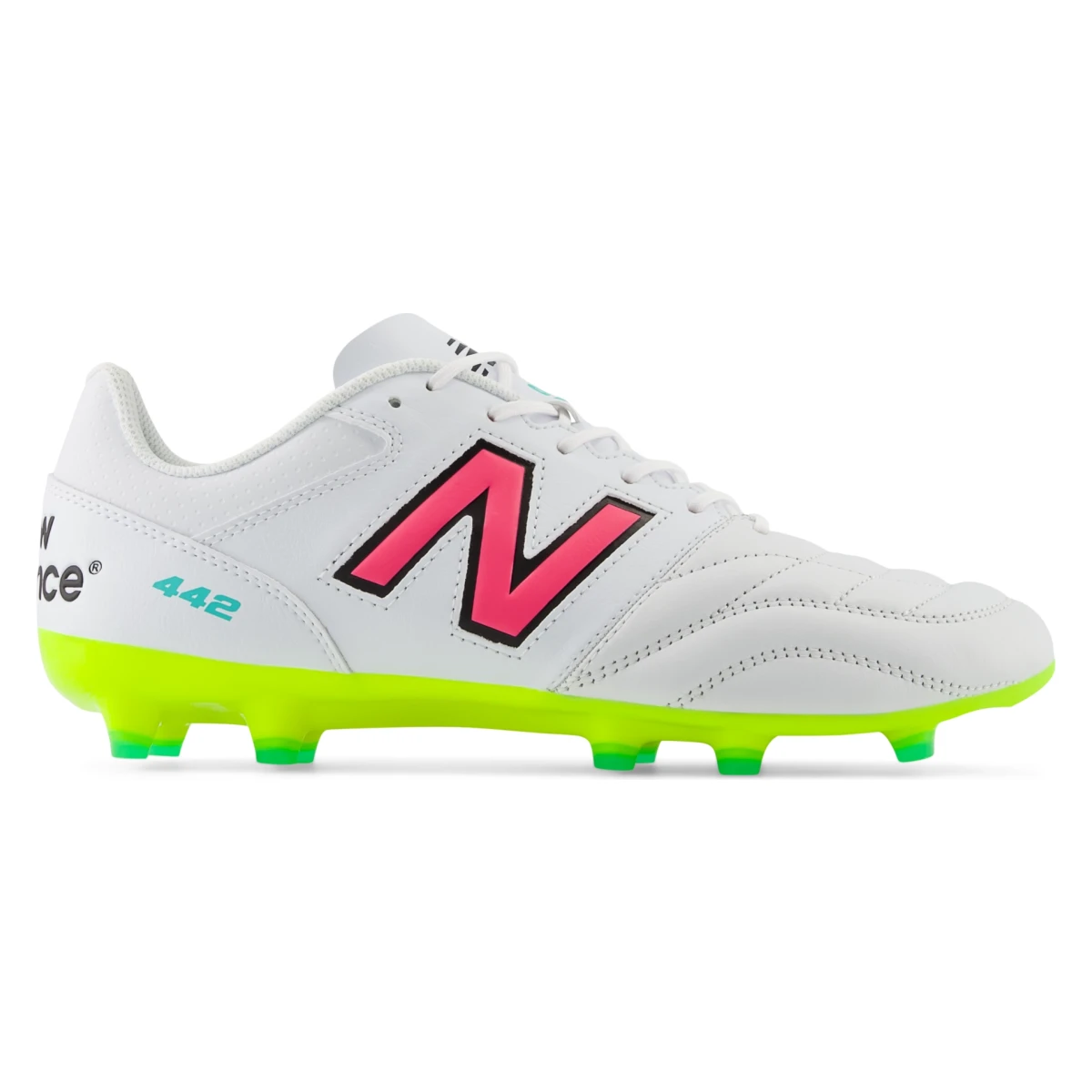 New Balance 442 v2 Team FG White Hi-Lite Neon Pink
