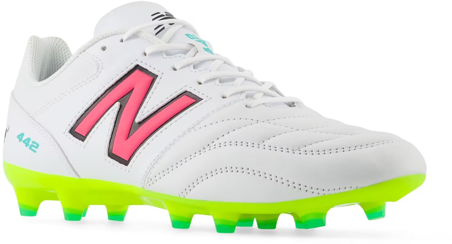 New Balance 442 v2 Team FG White Hi-Lite Neon Pink